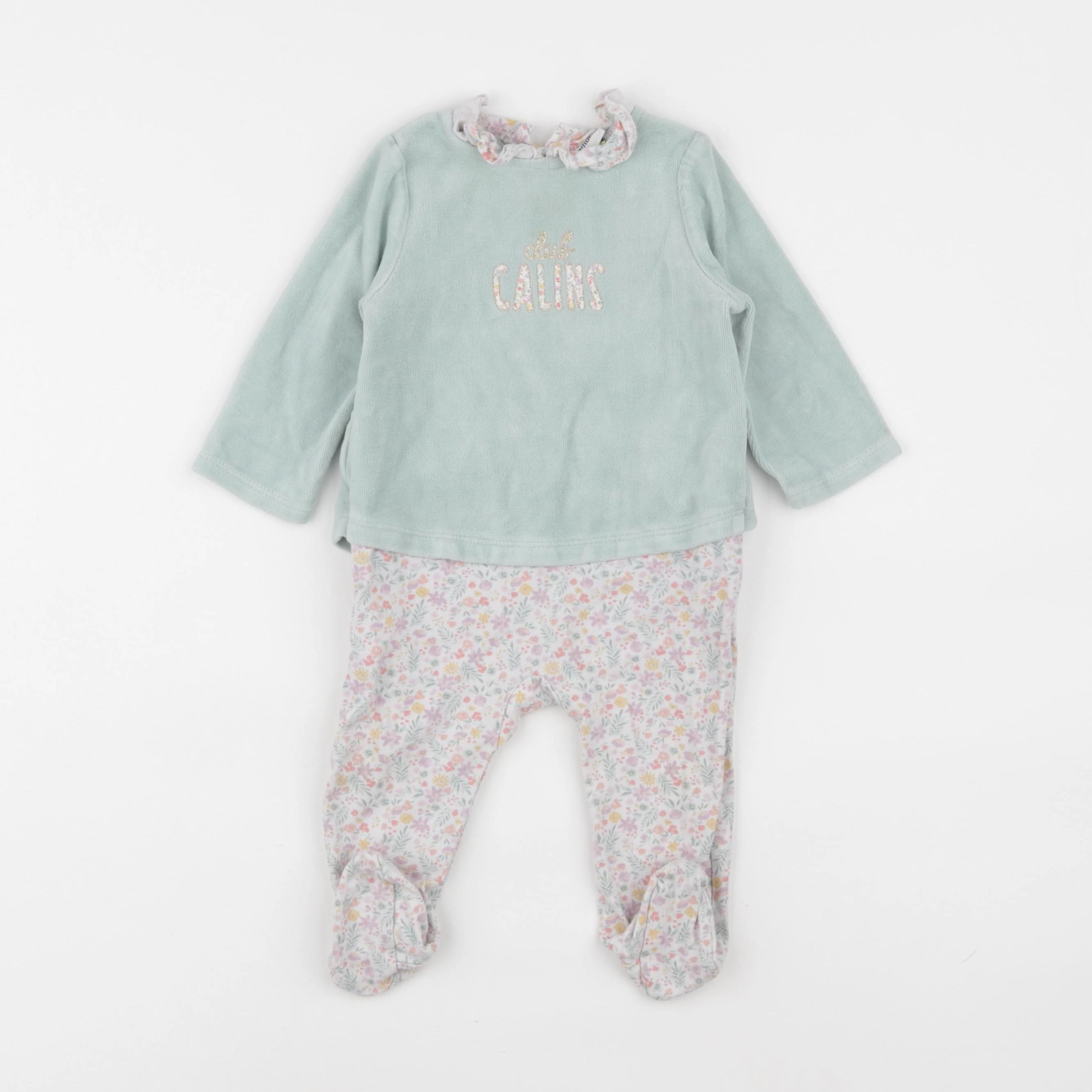 Tape à l'oeil - pyjama velours vert - 9 mois