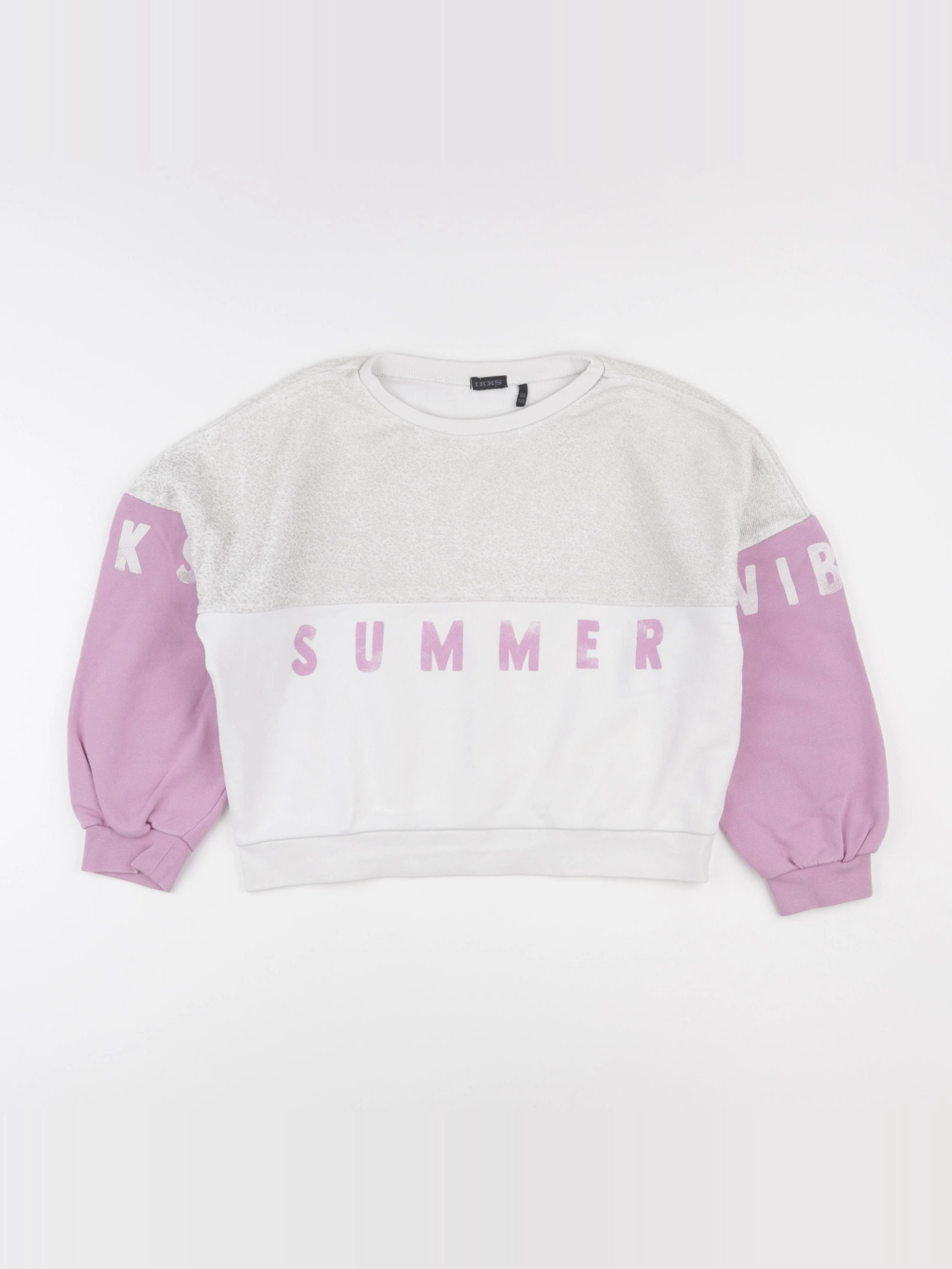 IKKS - sweat blanc - 10 ans