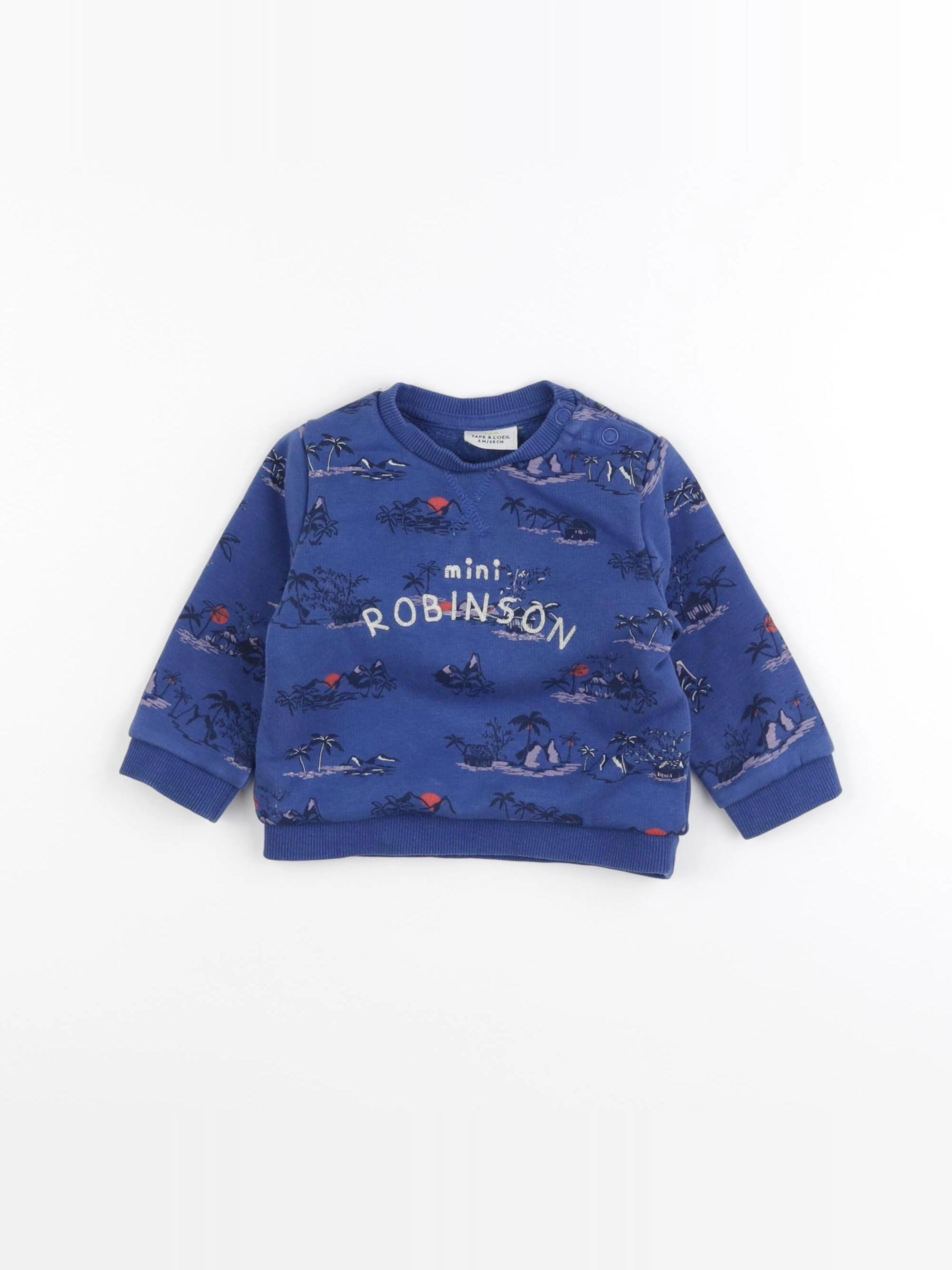 Tape à l'oeil - sweat bleu - 6 mois