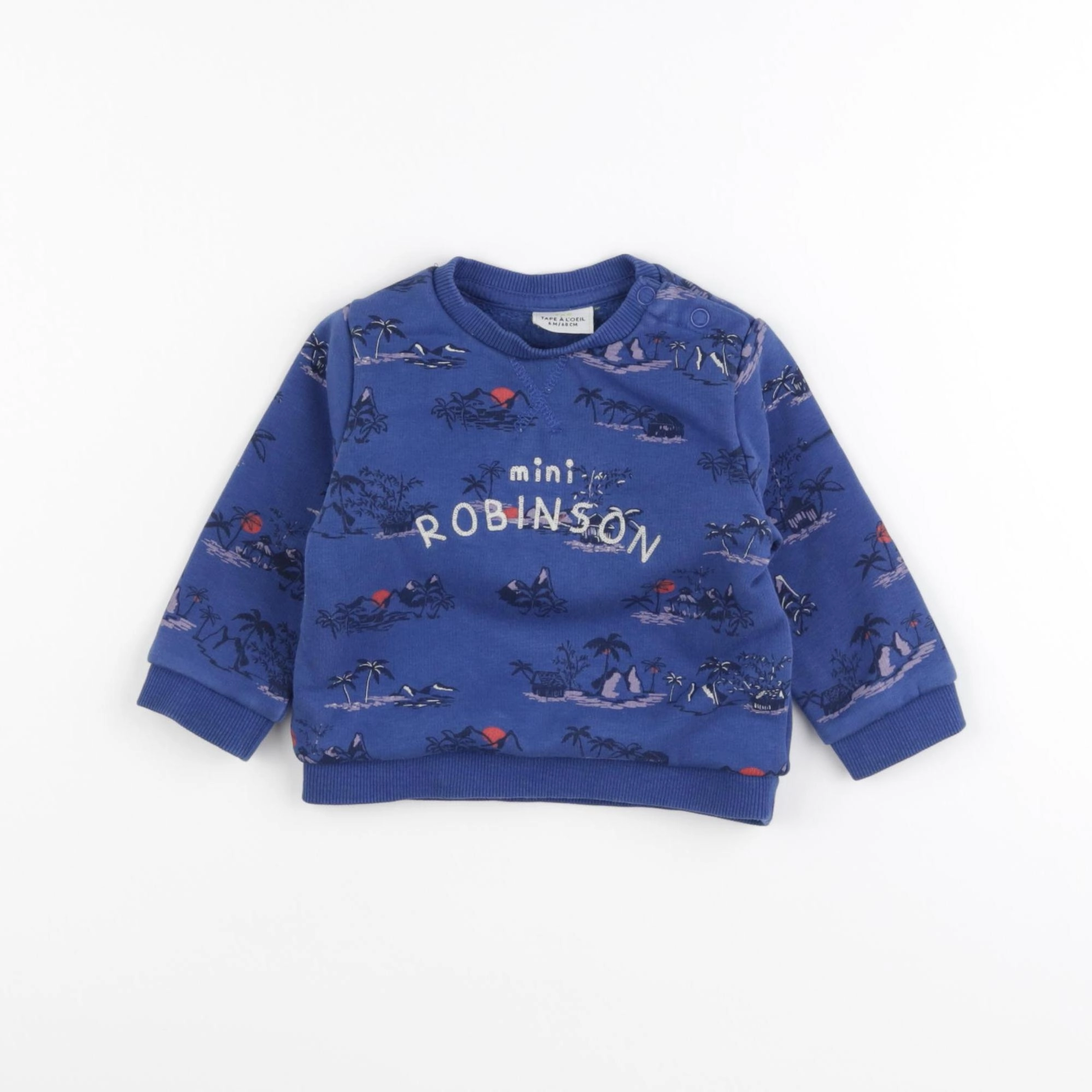 Tape à l'oeil - sweat bleu - 6 mois