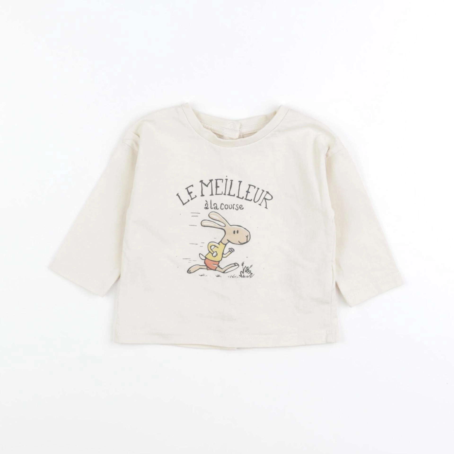 Vertbaudet - tee-shirt beige - 6 mois