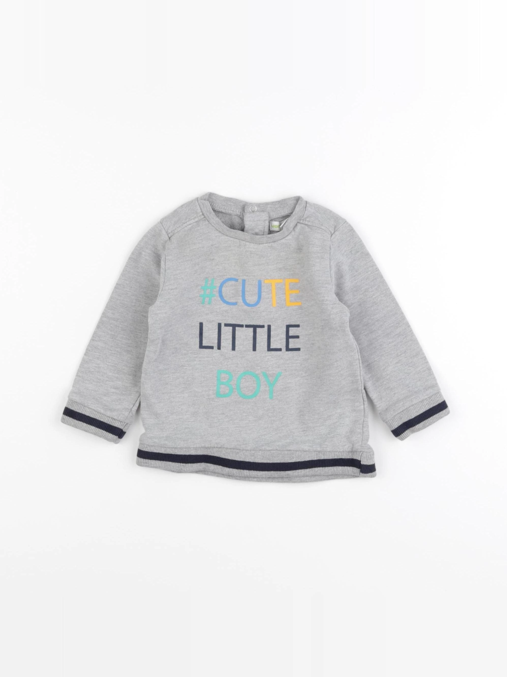 Vertbaudet - sweat gris - 9 mois