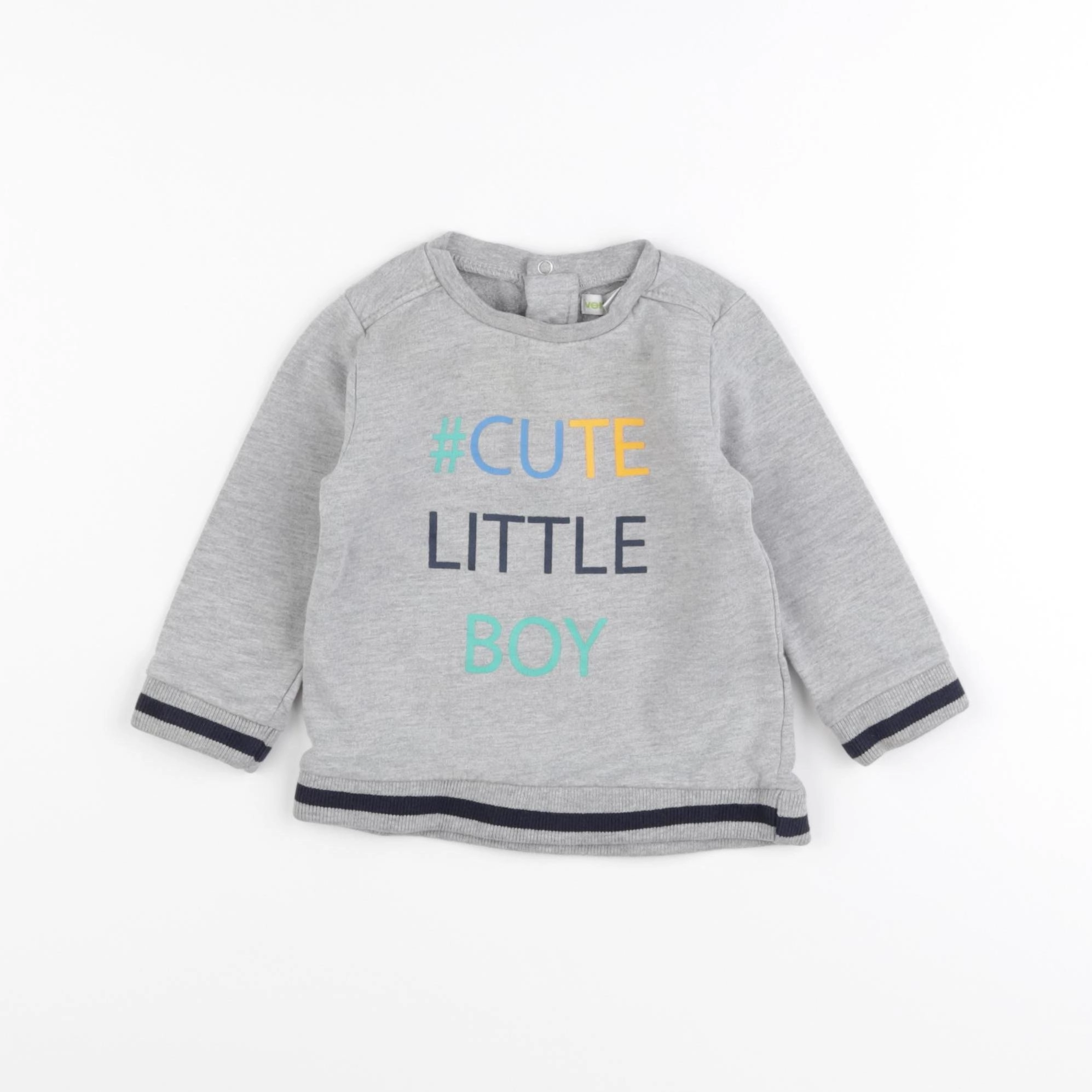Vertbaudet - sweat gris - 9 mois