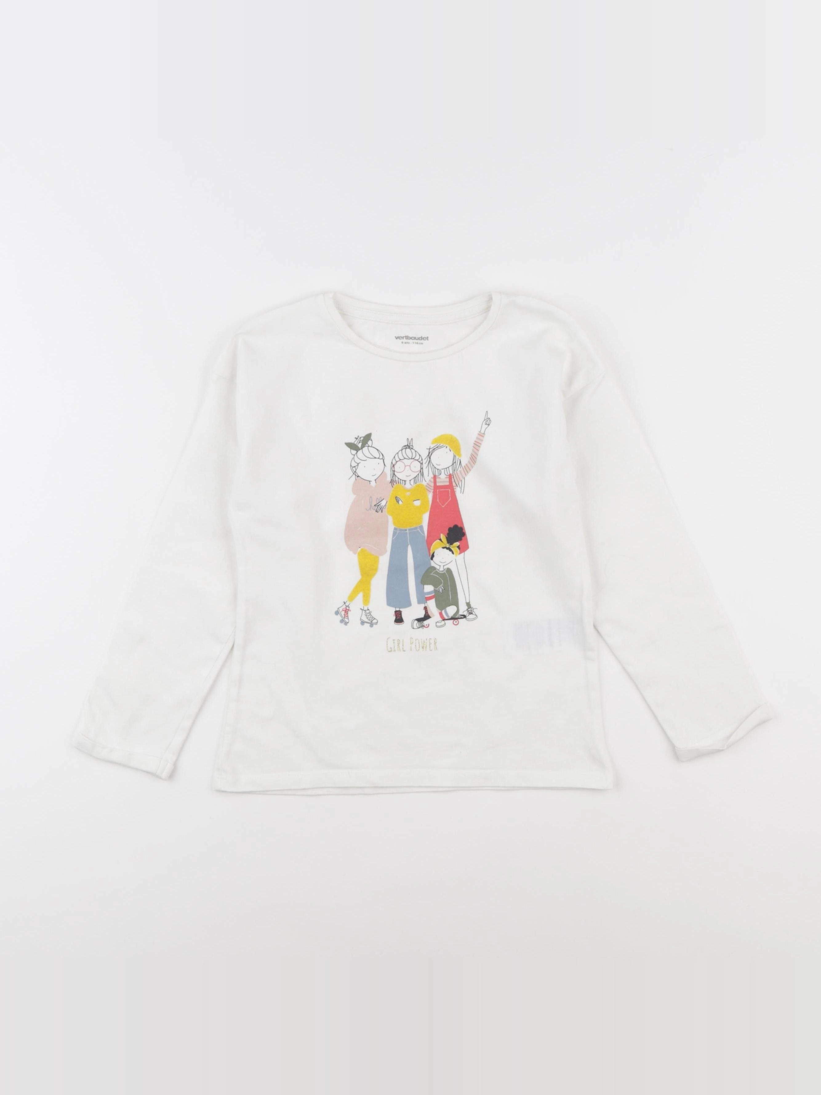 Vertbaudet - tee-shirt blanc - 6 ans