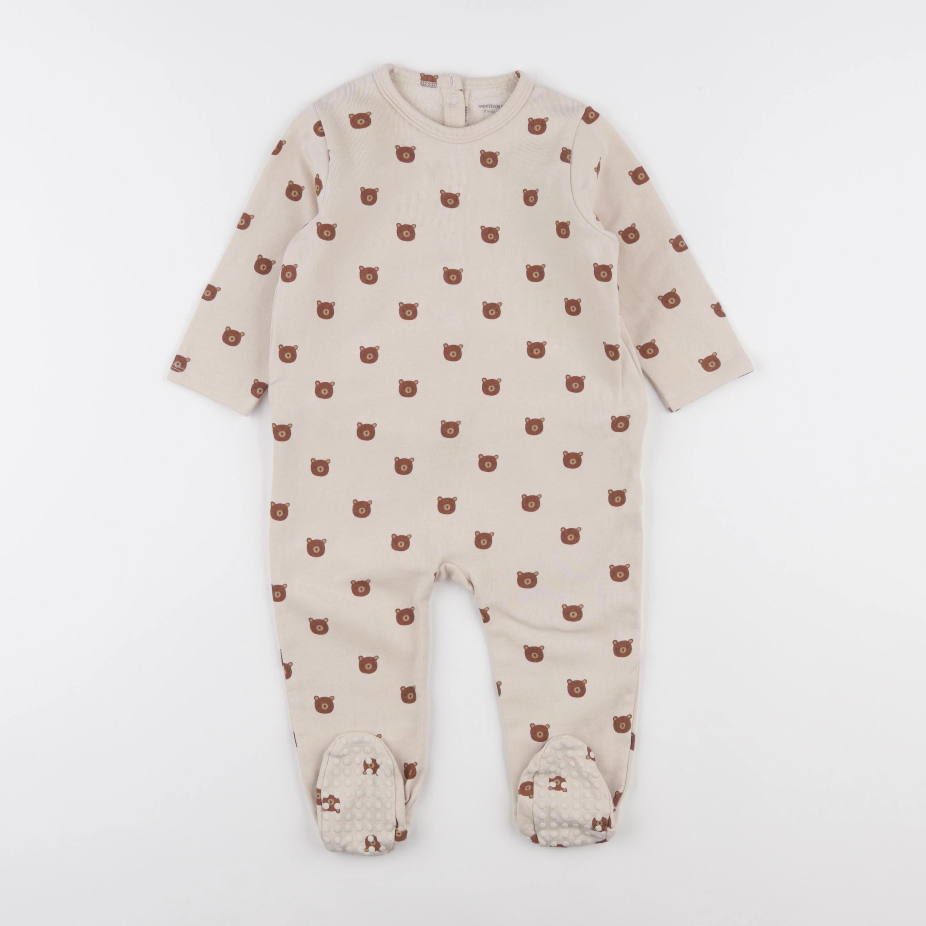Vertbaudet - pyjama coton beige - 18 mois