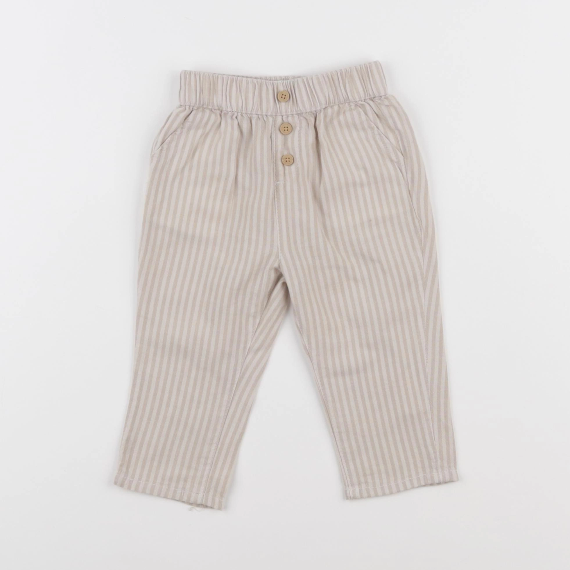 Vertbaudet - pantalon beige - 6 mois