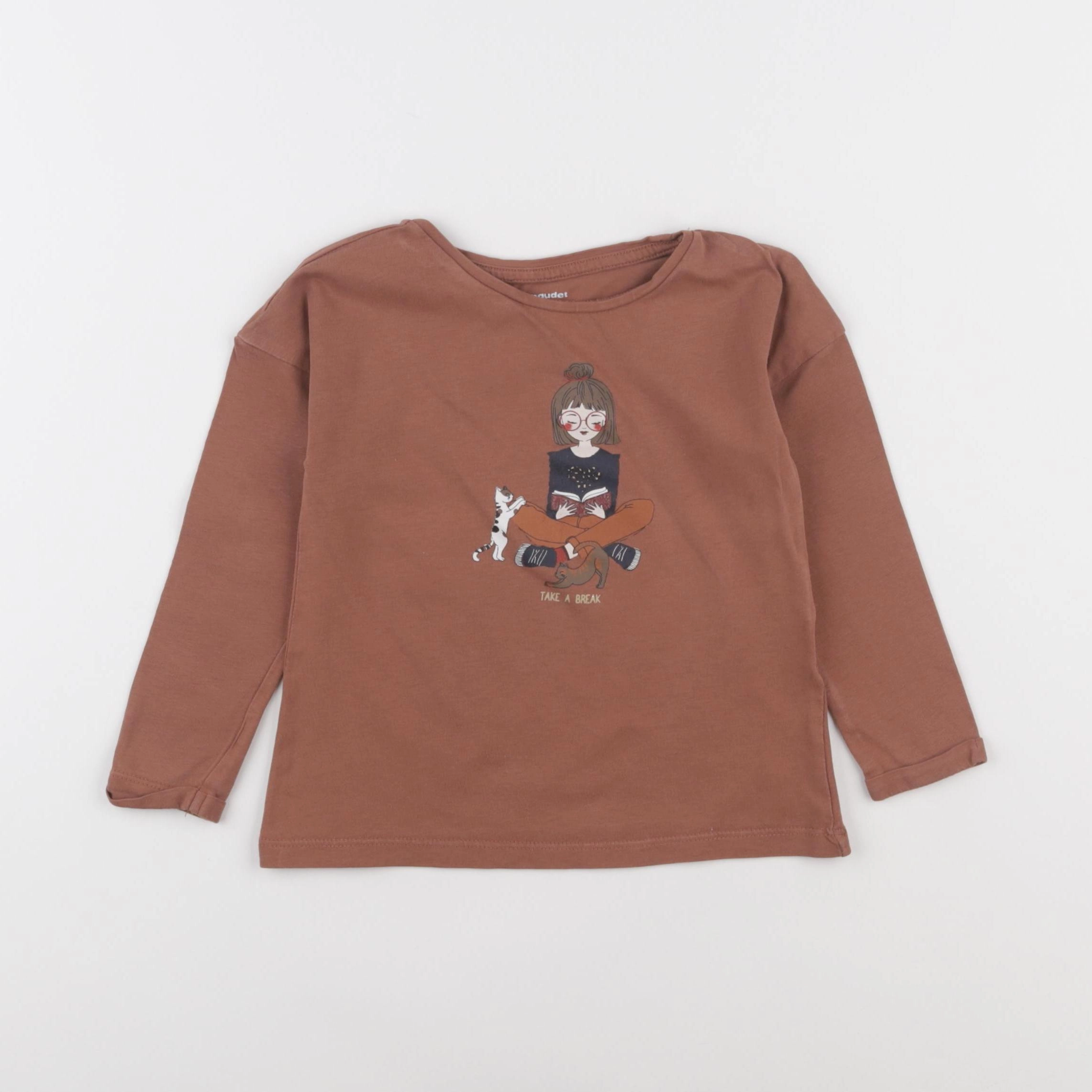 Vertbaudet - tee-shirt marron - 3 ans