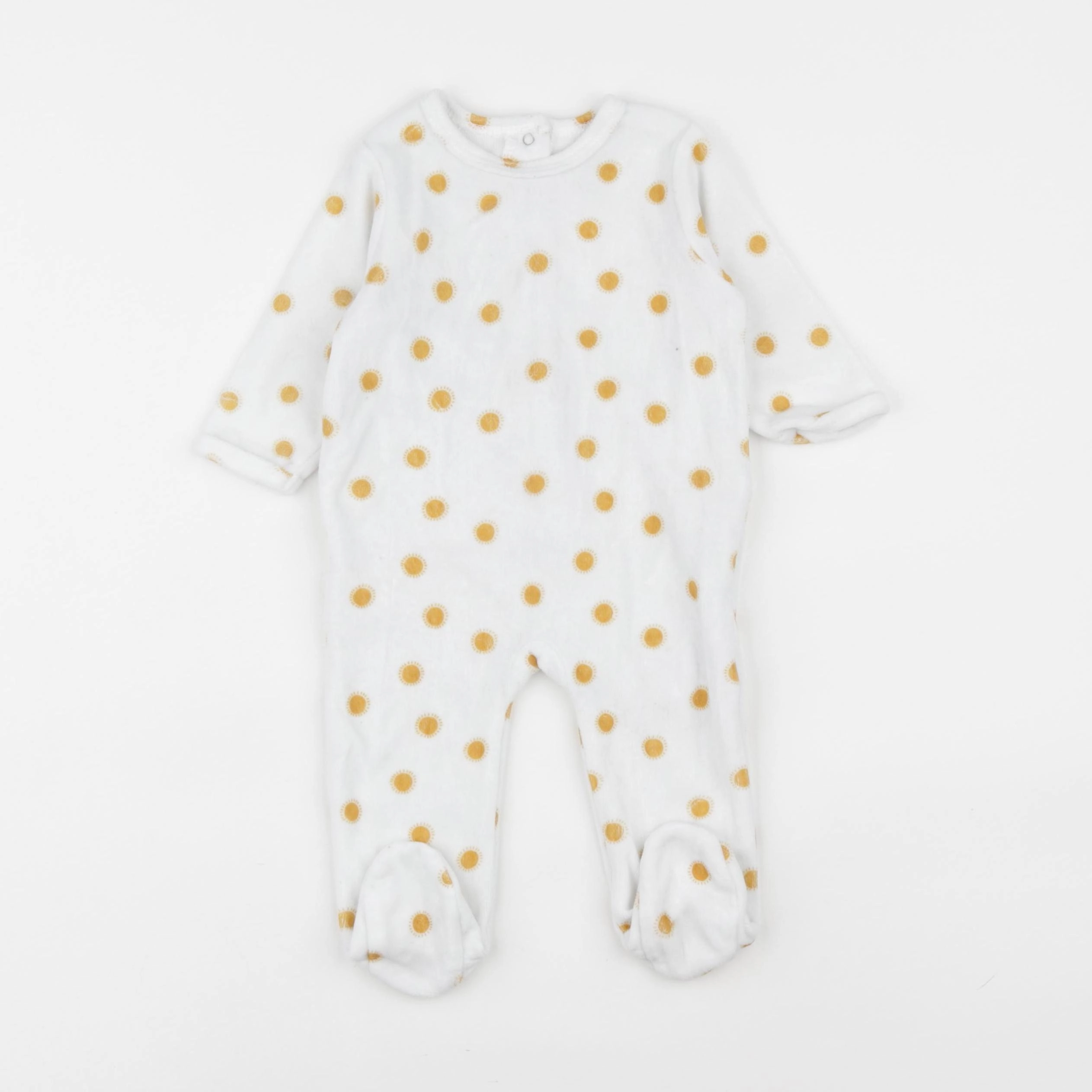 Vertbaudet - pyjama velours blanc - 6 mois