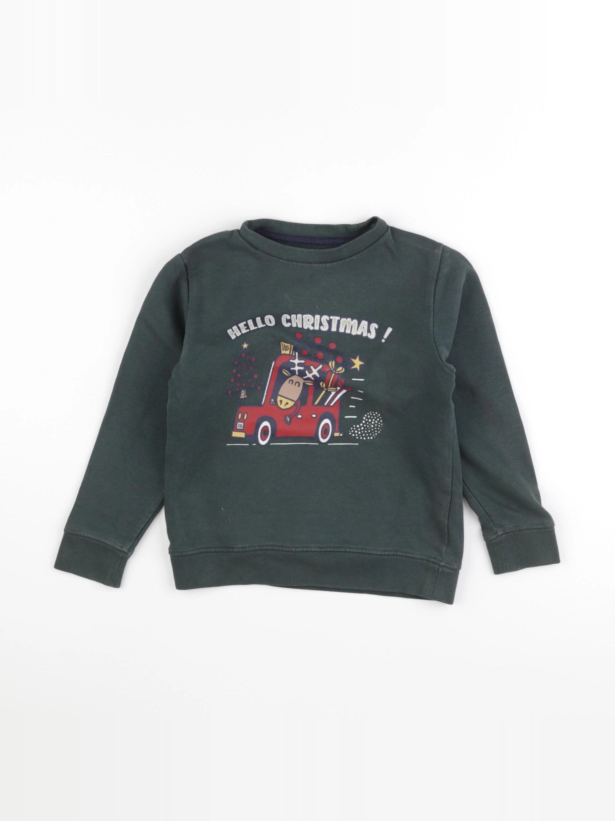 Vertbaudet - sweat vert - 6 ans