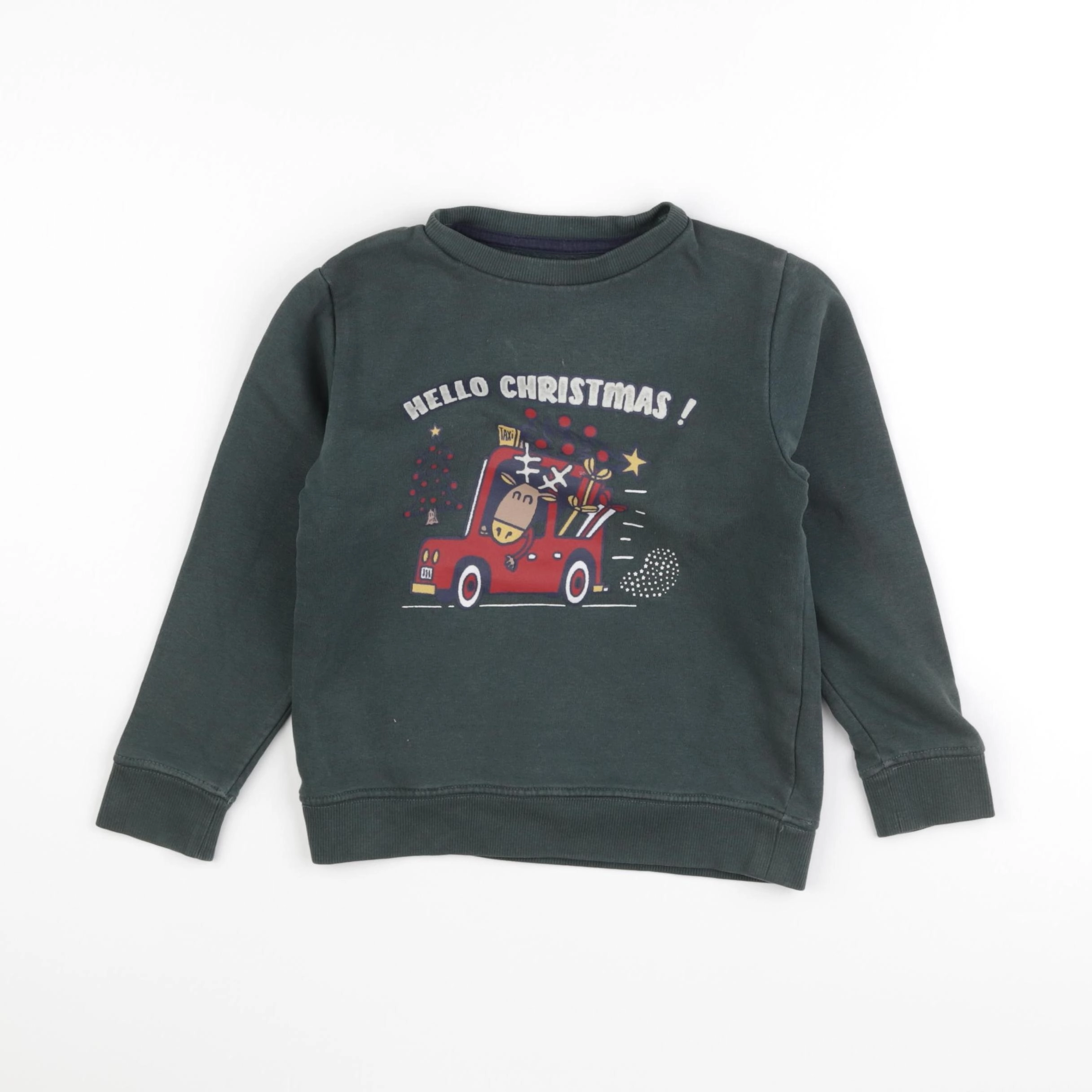 Vertbaudet - sweat vert - 6 ans