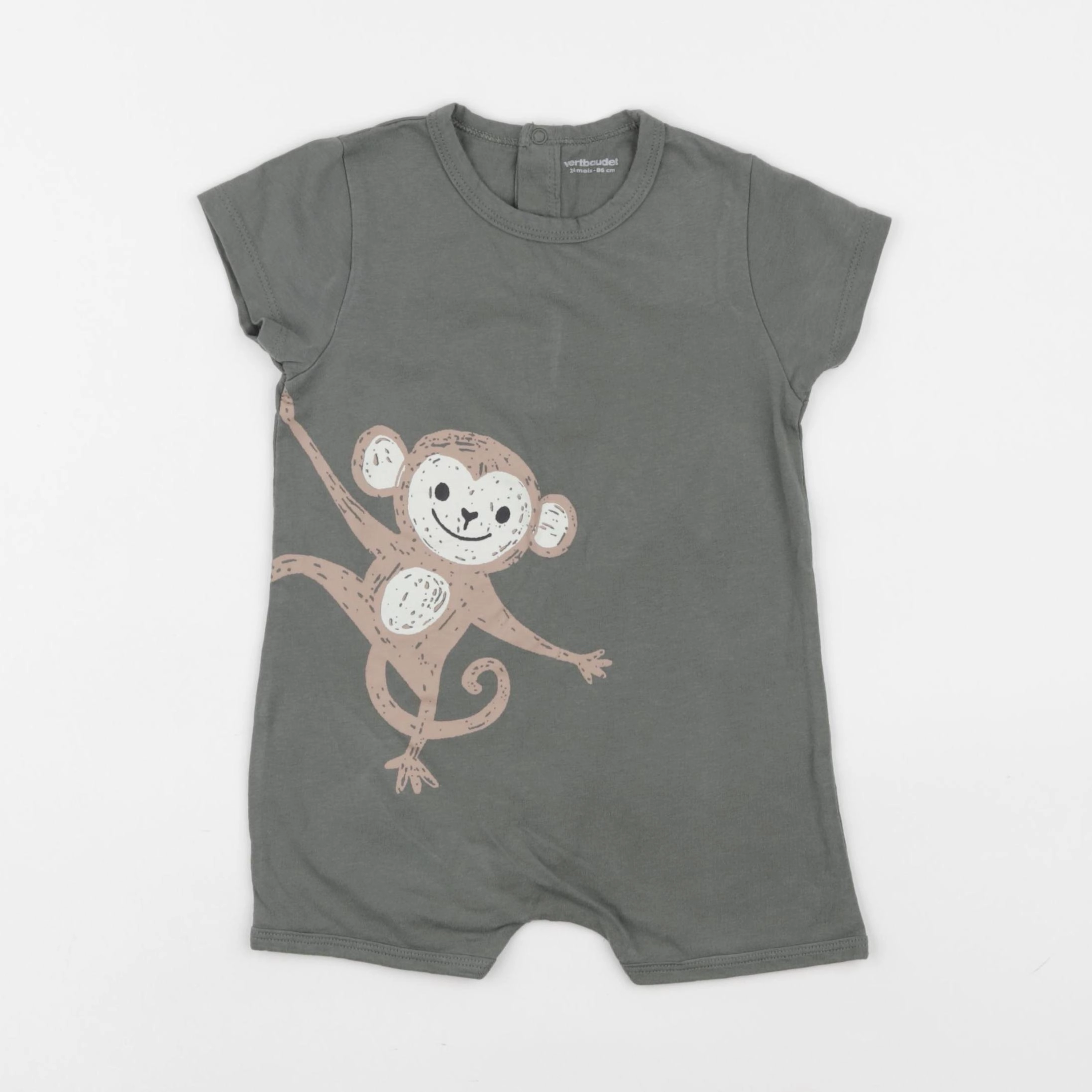 Vertbaudet - pyjama coton vert - 24 mois