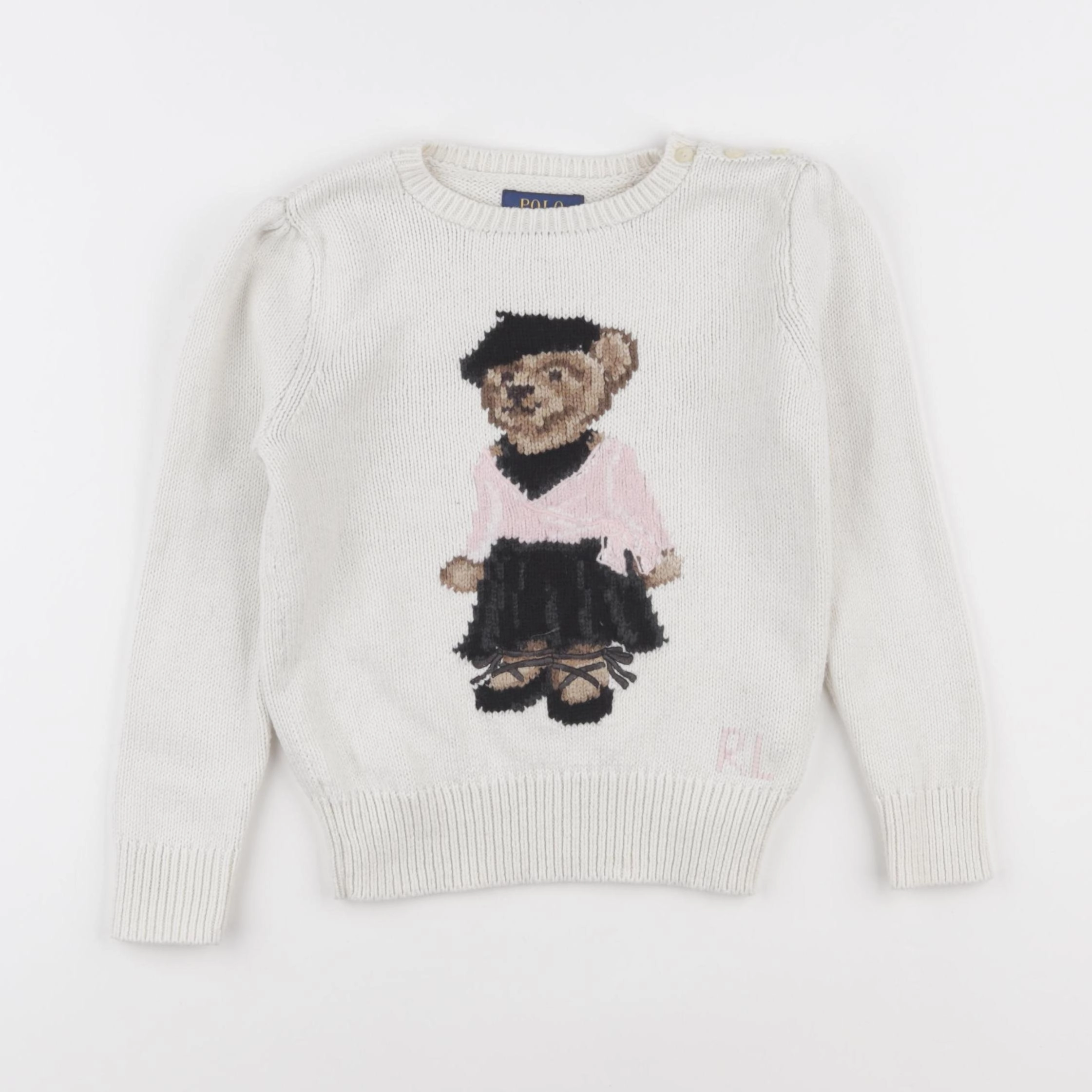 Ralph Lauren - pull blanc - 5 ans