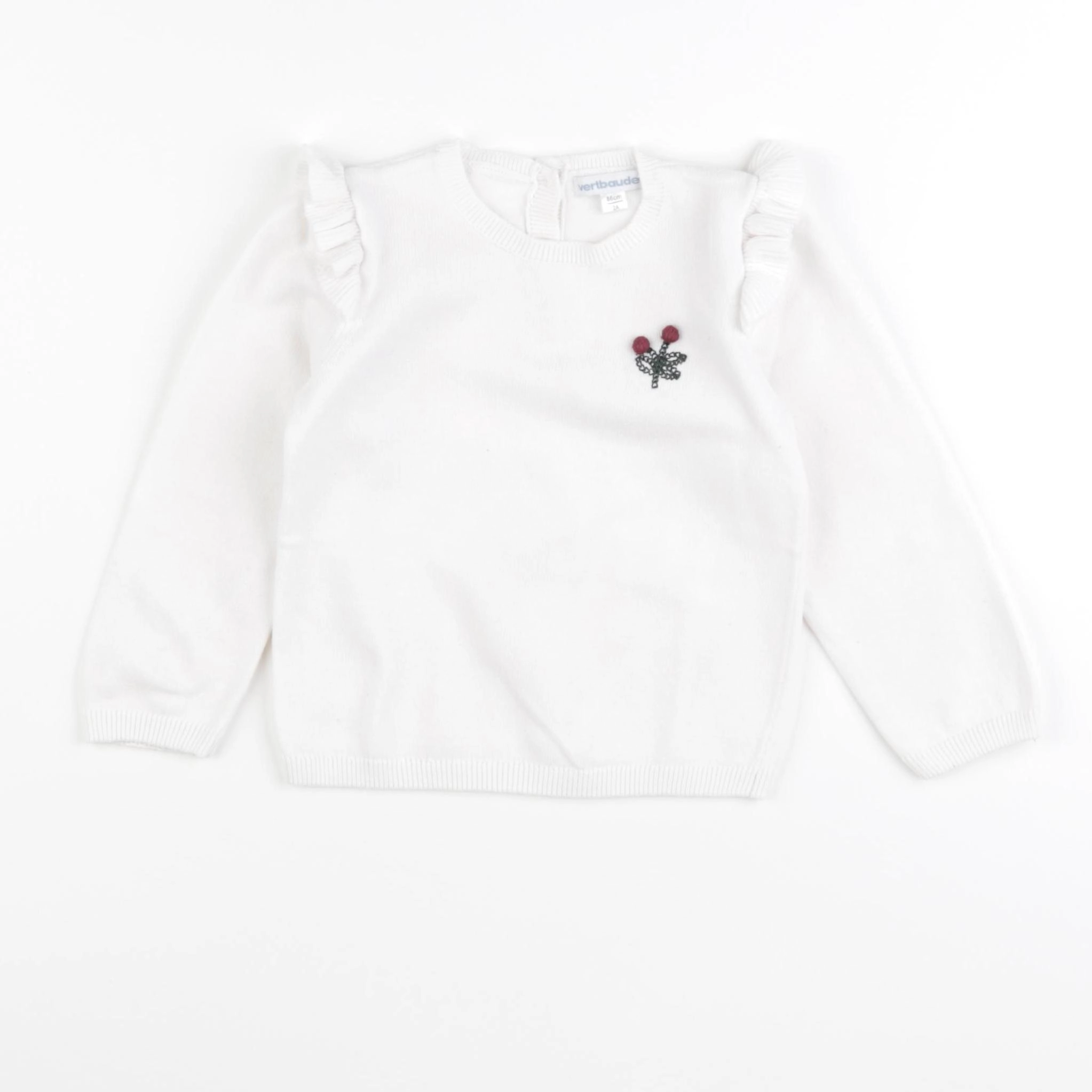Vertbaudet - pull blanc - 2 ans