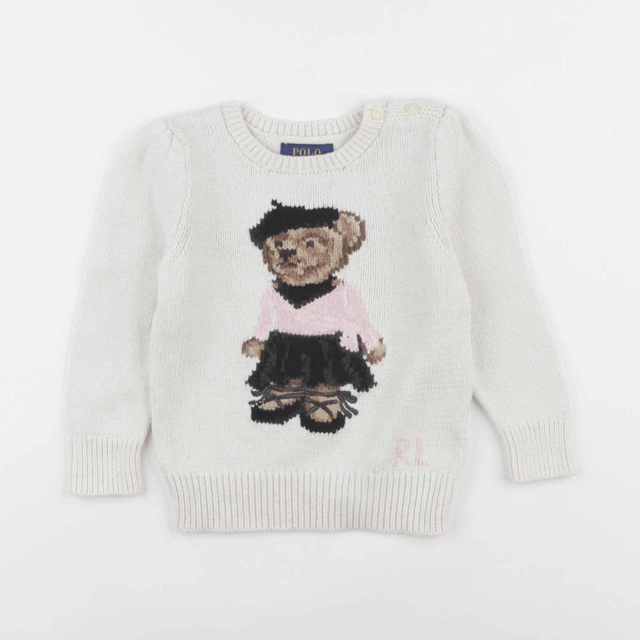 Ralph Lauren - pull blanc - 2 ans
