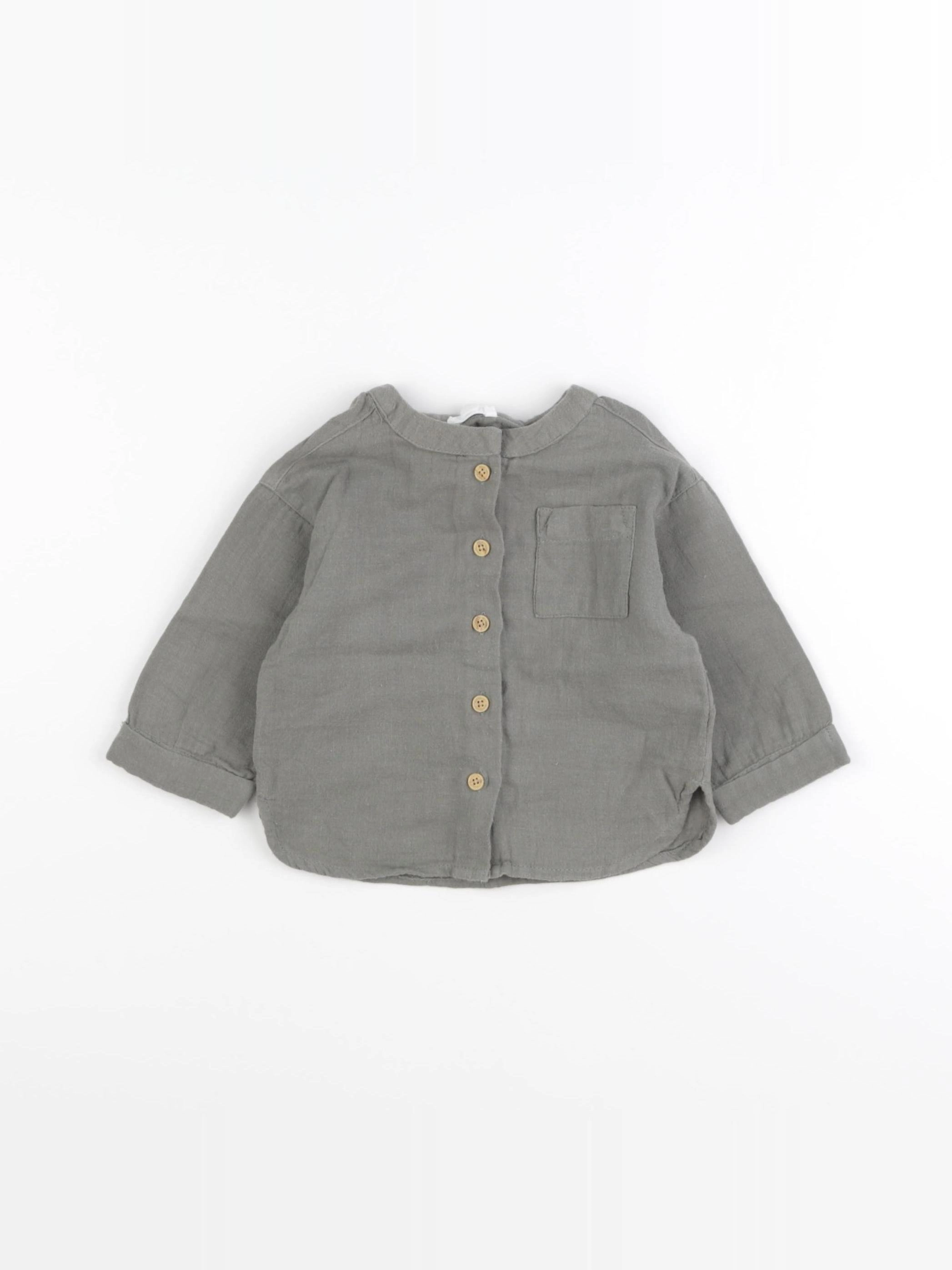 Vertbaudet - chemise vert - 9 mois