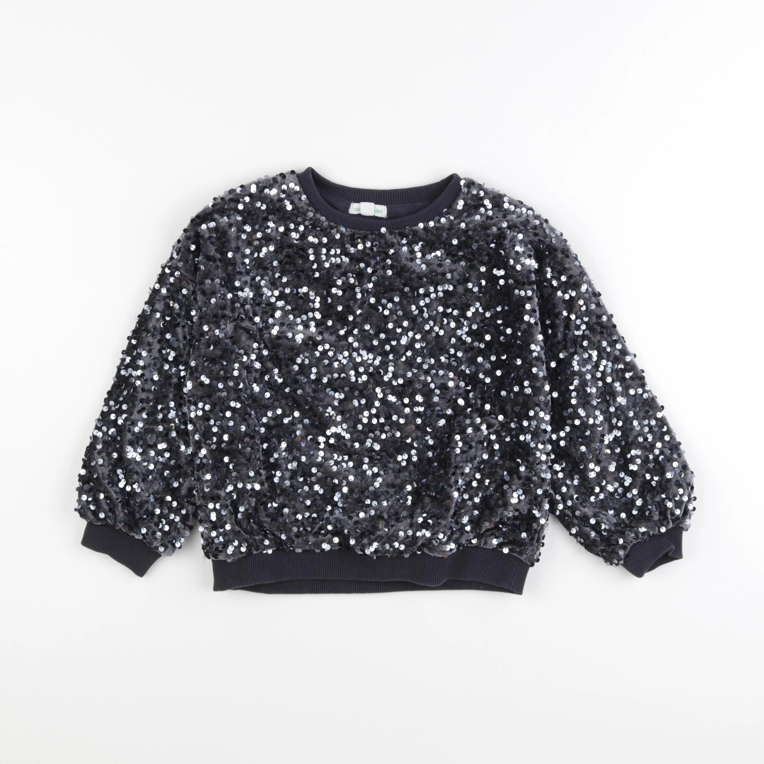 Vertbaudet - sweat gris, argent - 6 ans