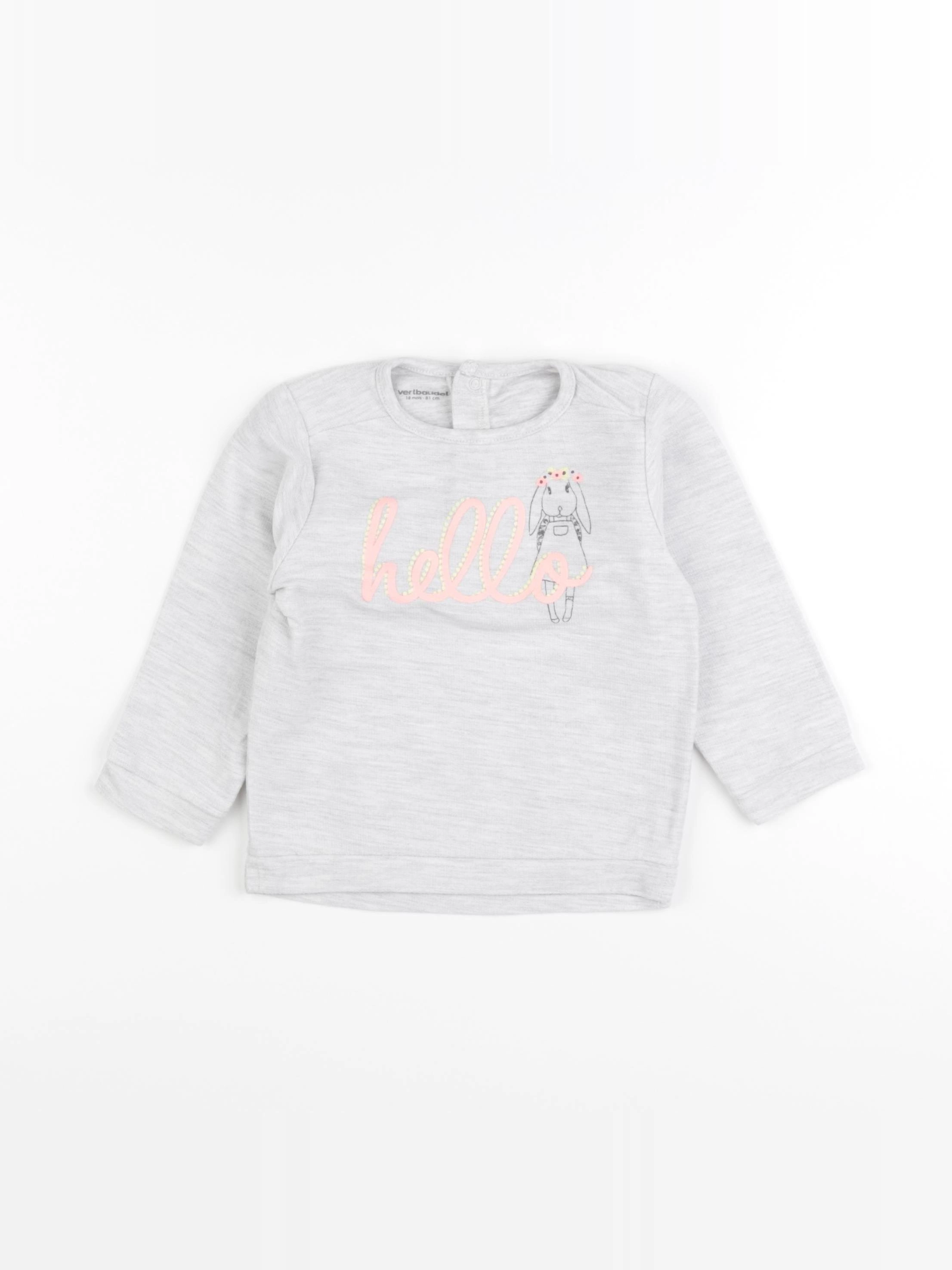 Vertbaudet - sweat gris - 18 mois