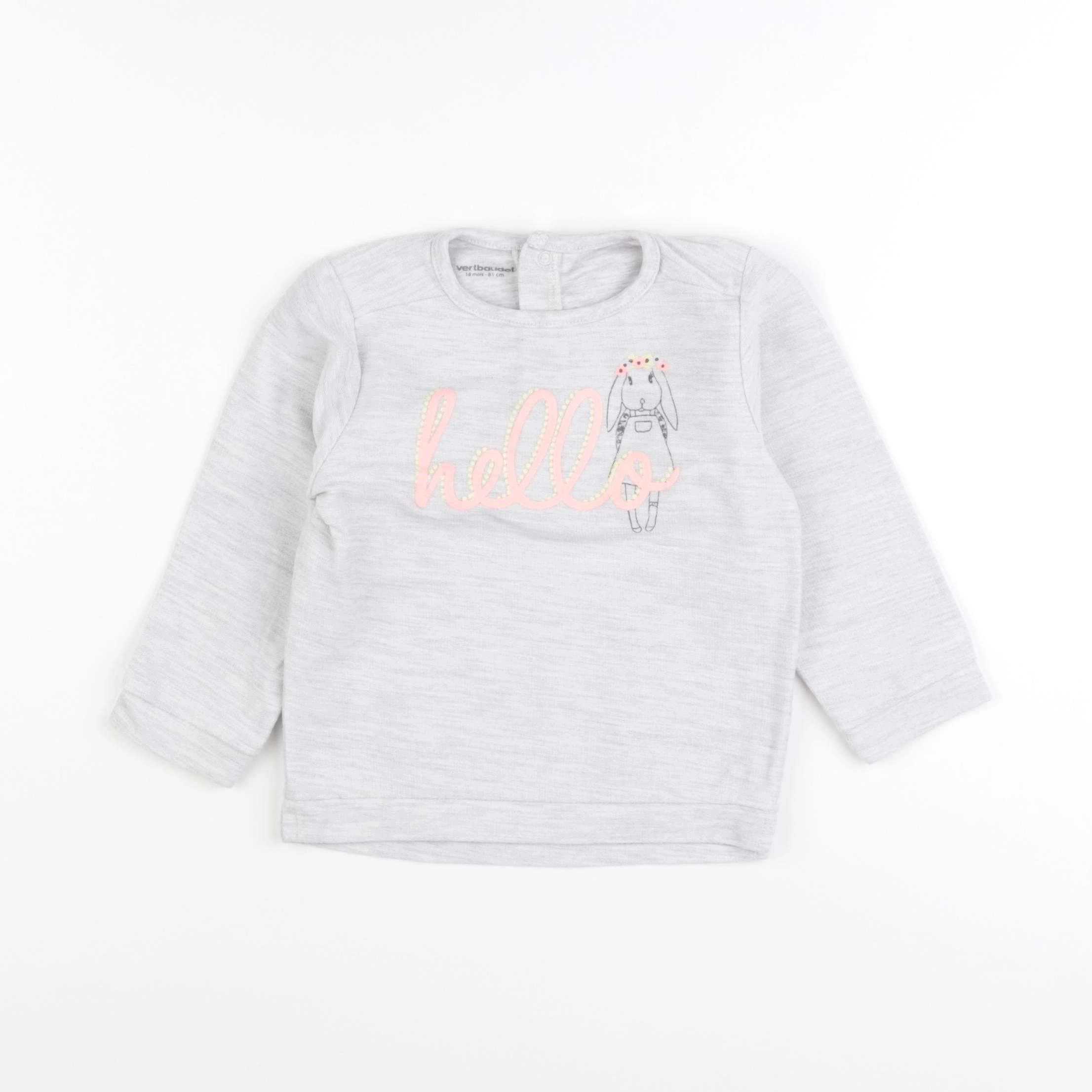 Vertbaudet - sweat gris - 18 mois