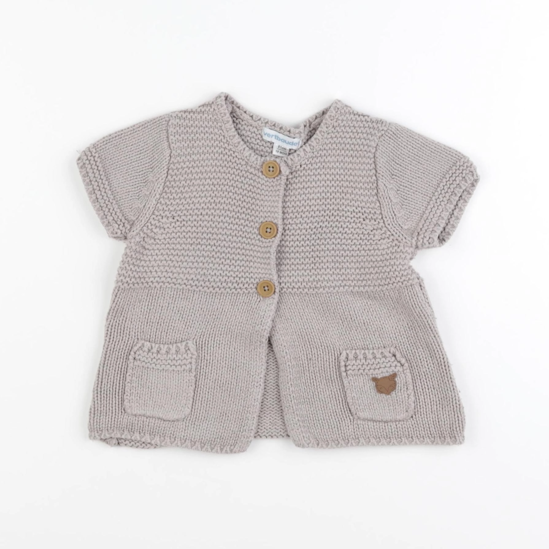 Vertbaudet - gilet marron - 18 mois