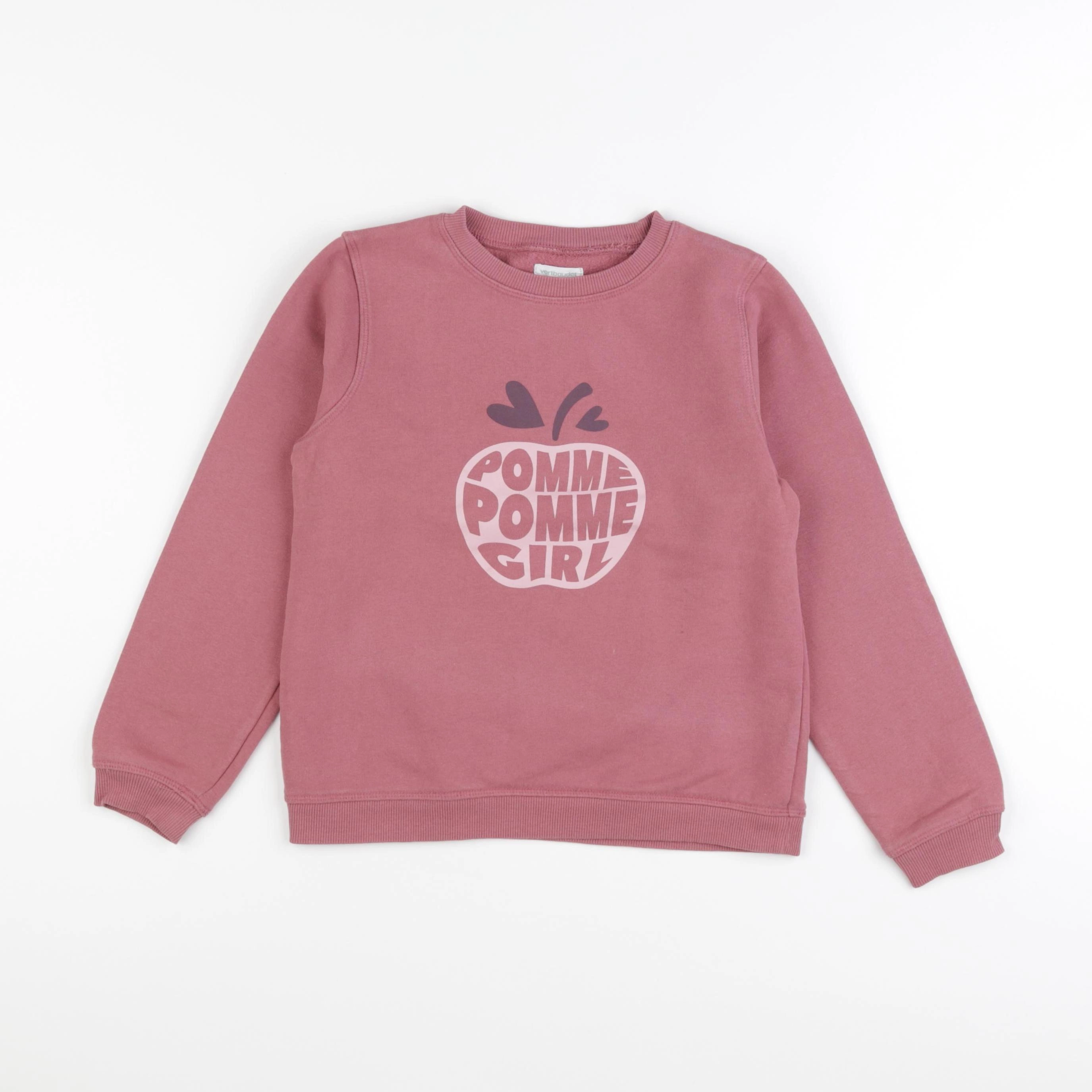 Vertbaudet - sweat rose - 8 ans