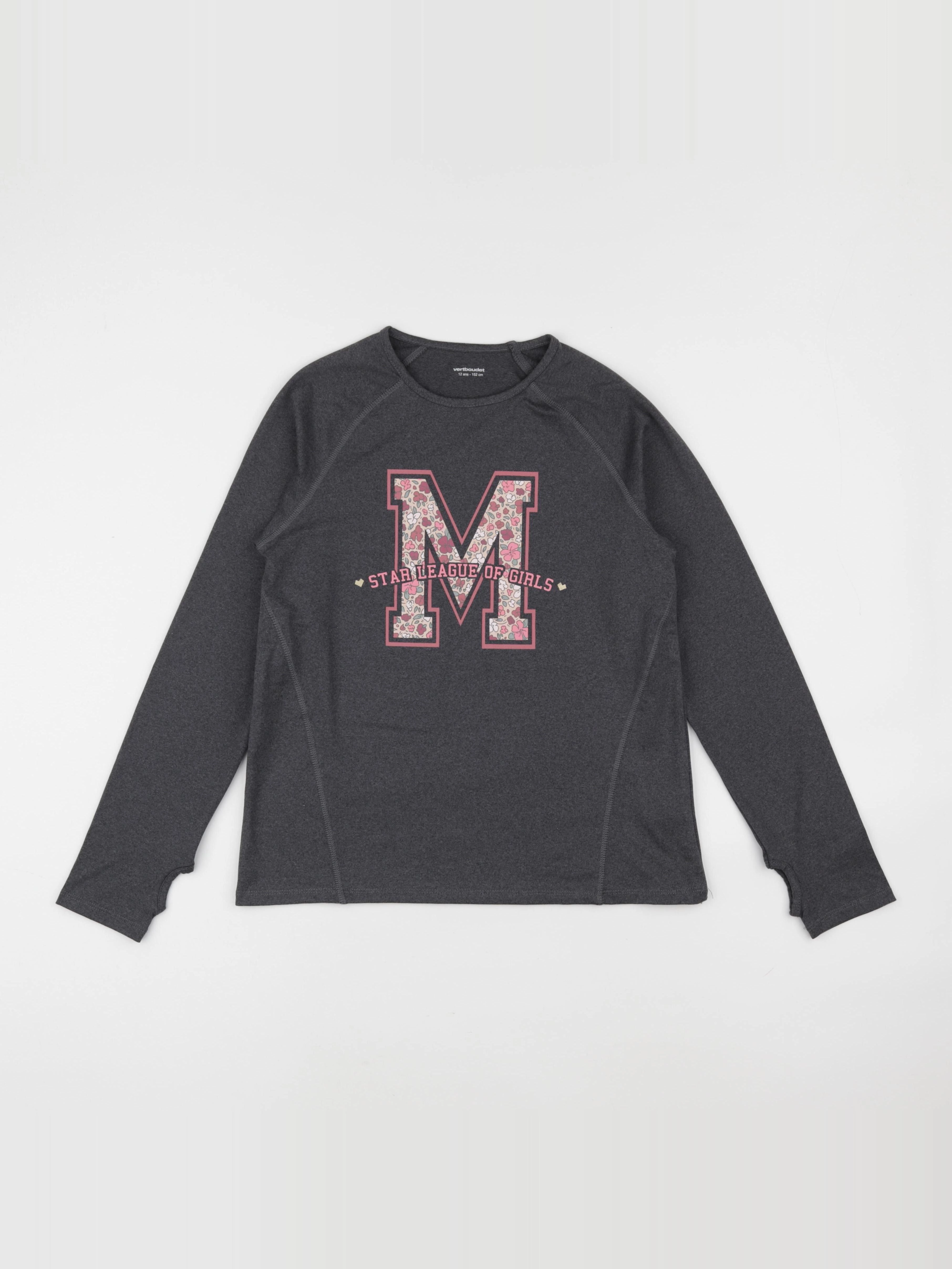Vertbaudet - tee-shirt de sport gris - 12 ans