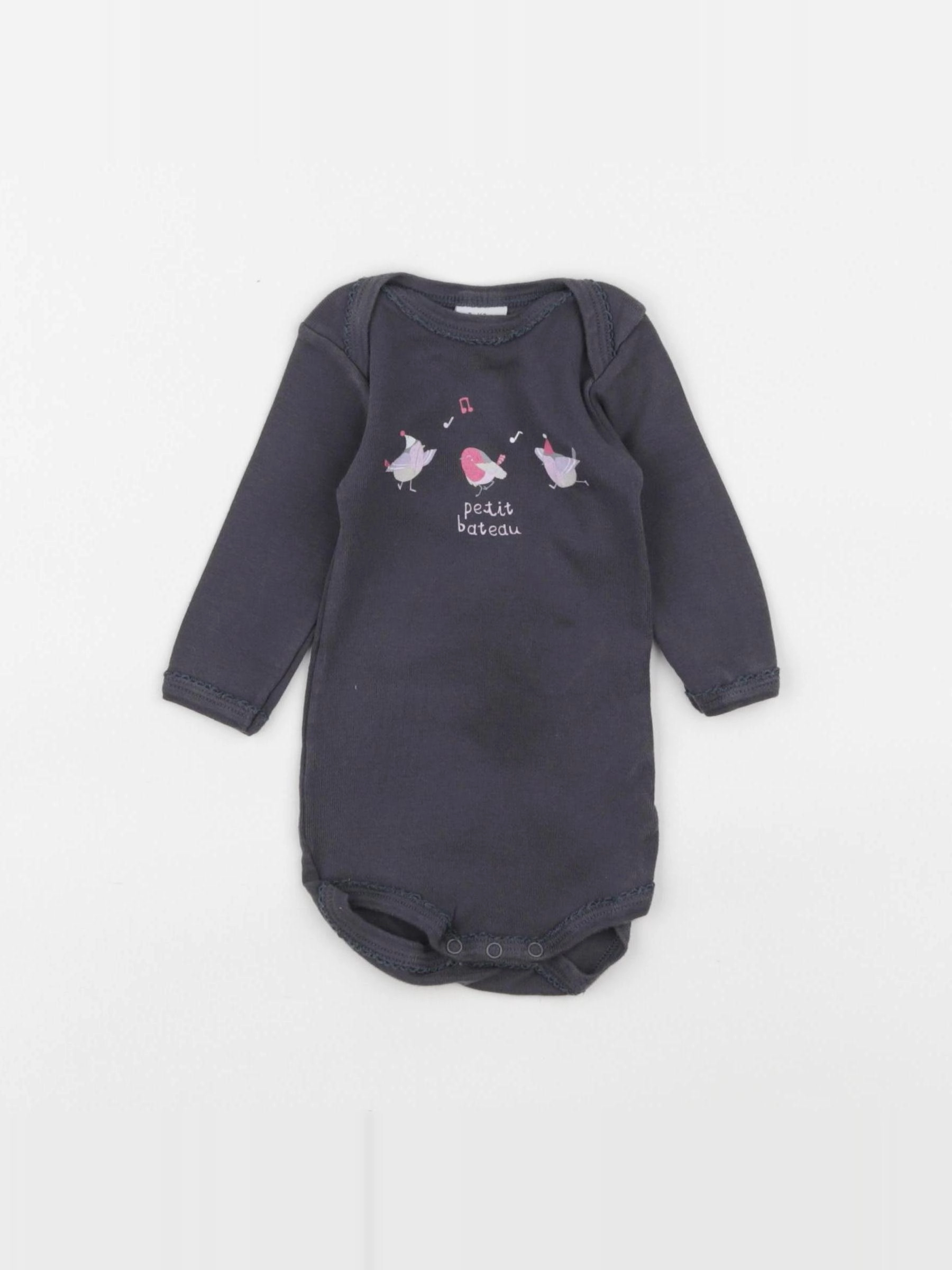 Petit Bateau - body gris - 3 mois