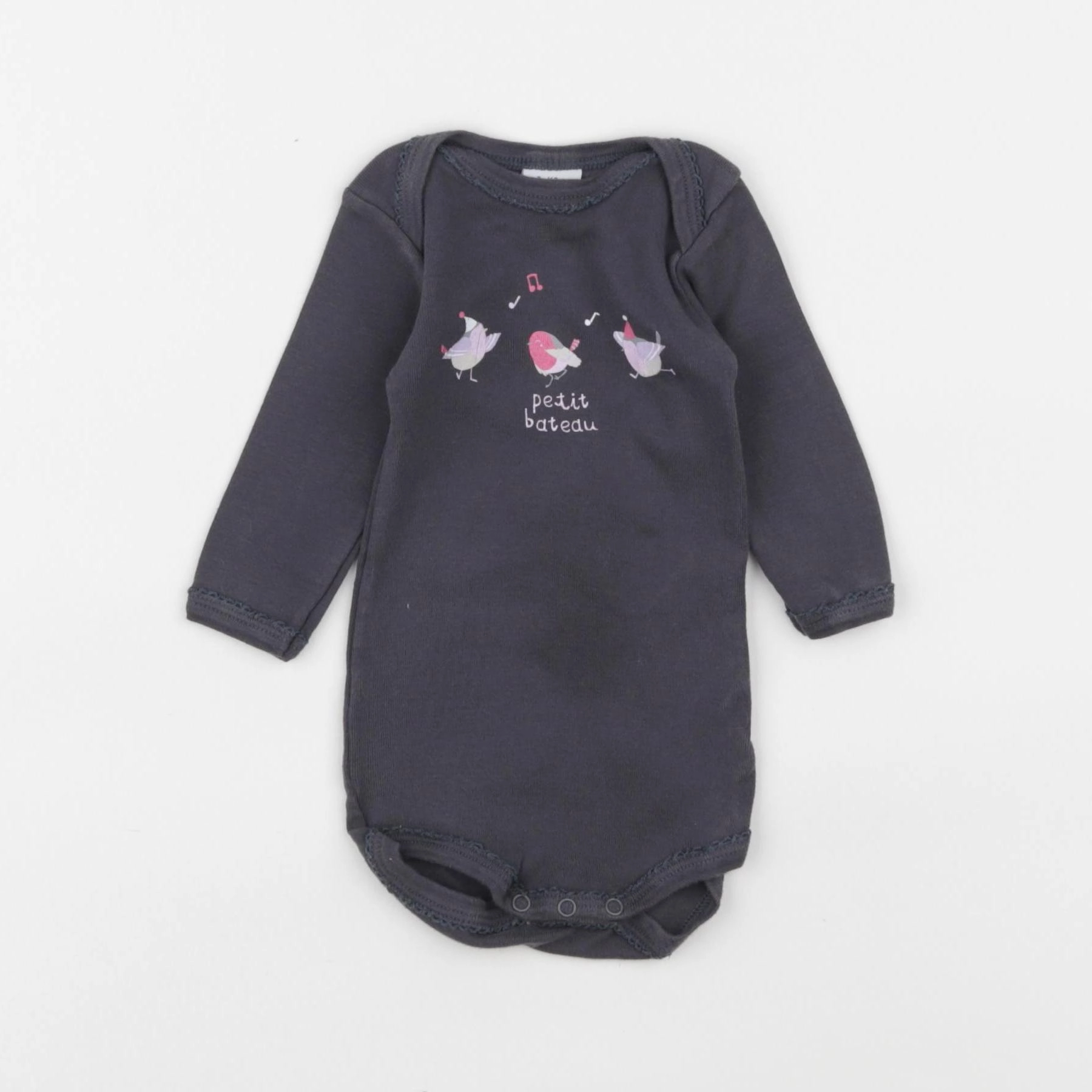 Petit Bateau - body gris - 3 mois