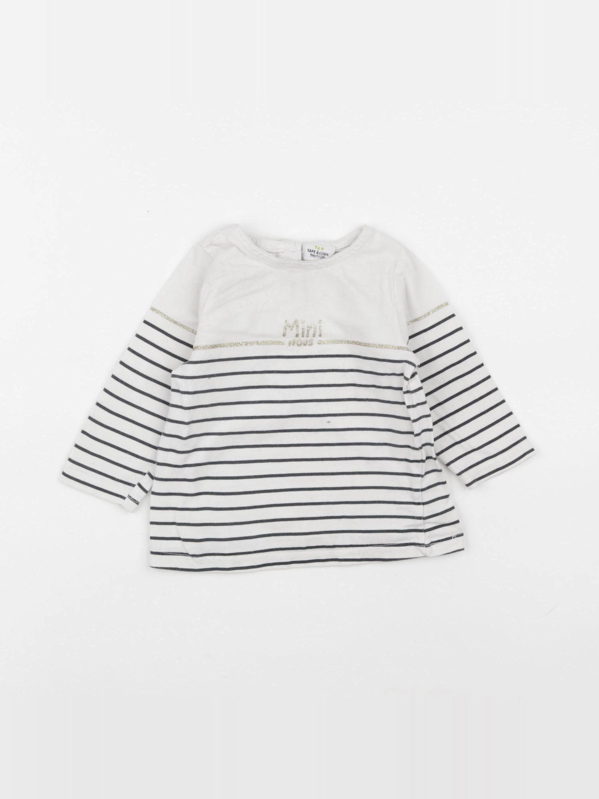 Tape à l'oeil - tee-shirt blanc, bleu - 9 mois
