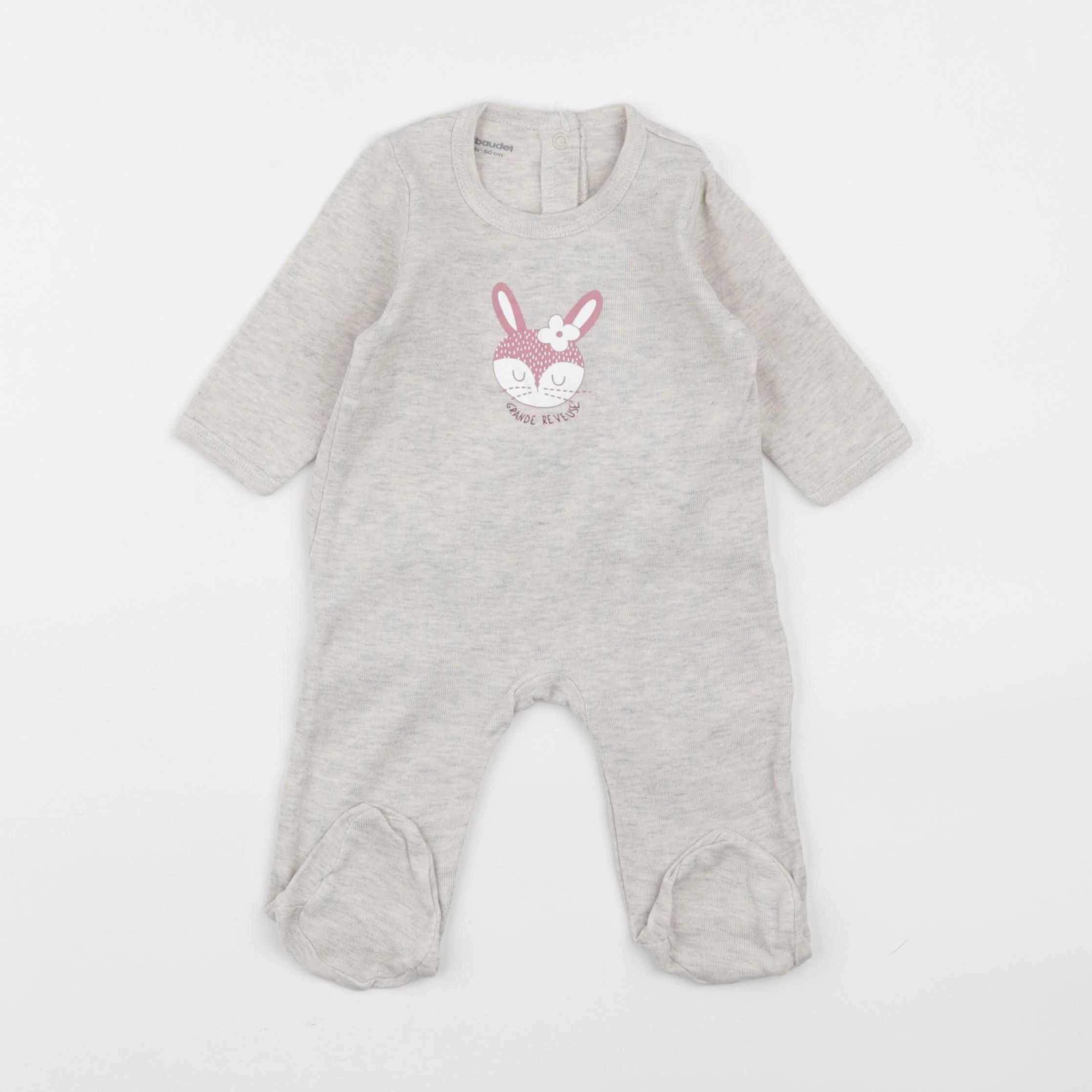 Vertbaudet - pyjama coton beige - 3 mois