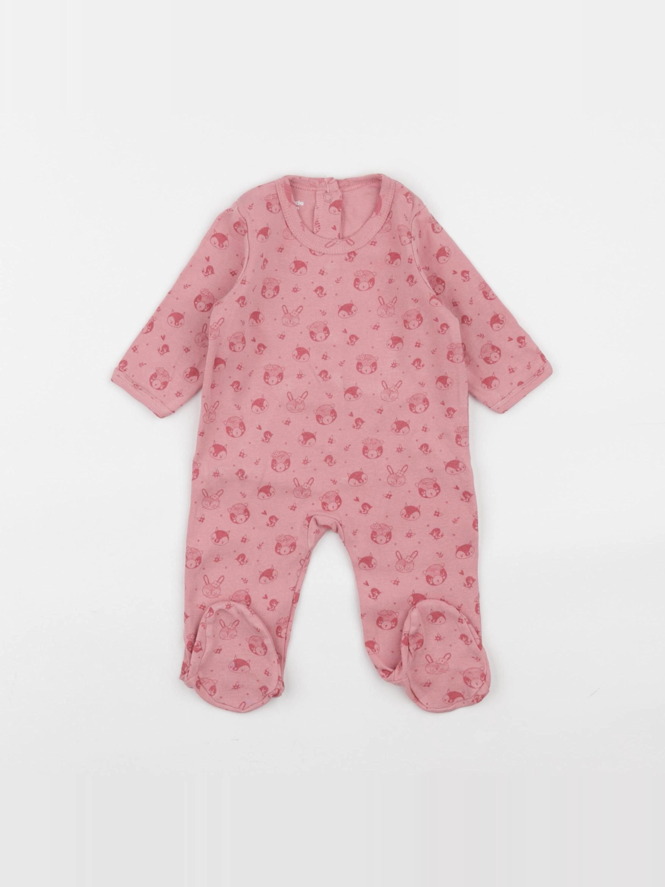 Vertbaudet - pyjama coton rose - 3 mois