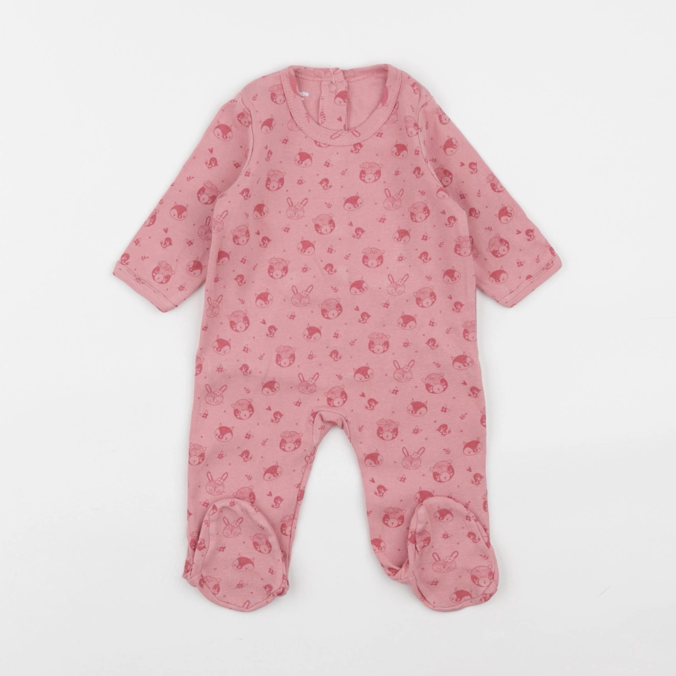 Vertbaudet - pyjama coton rose - 3 mois