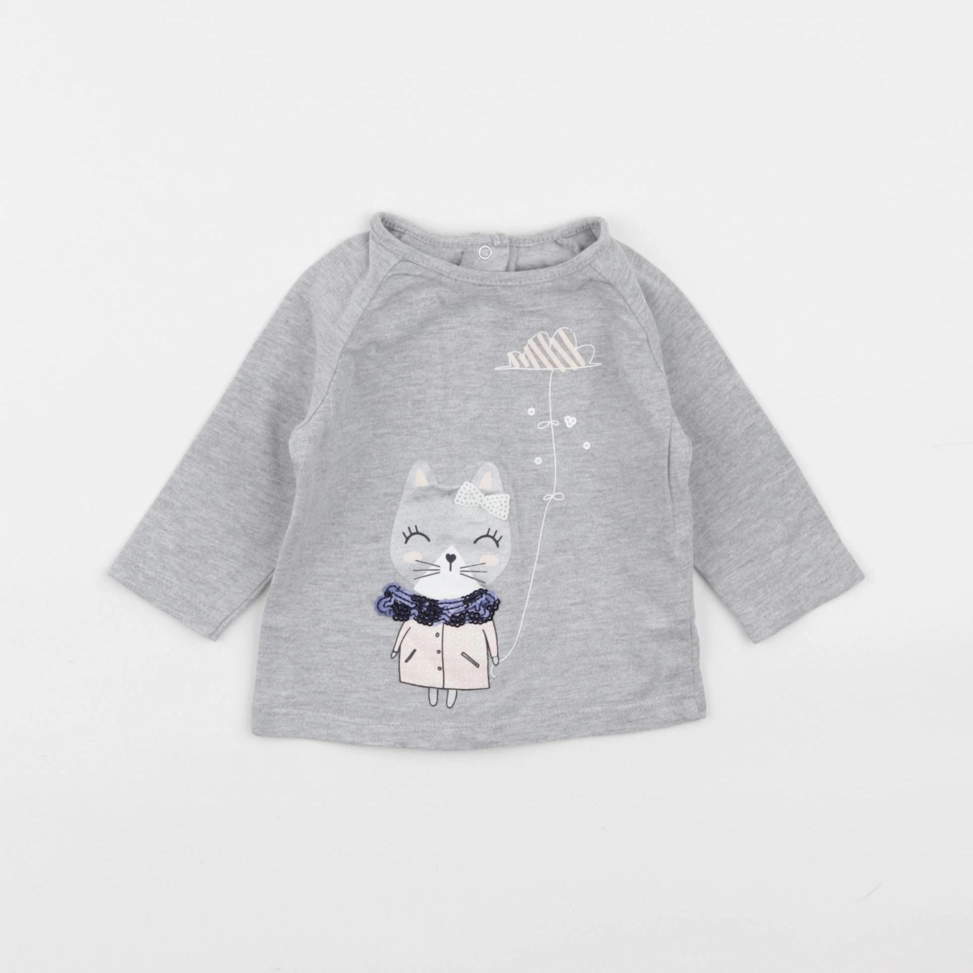 Vertbaudet - tee-shirt gris - 3 mois
