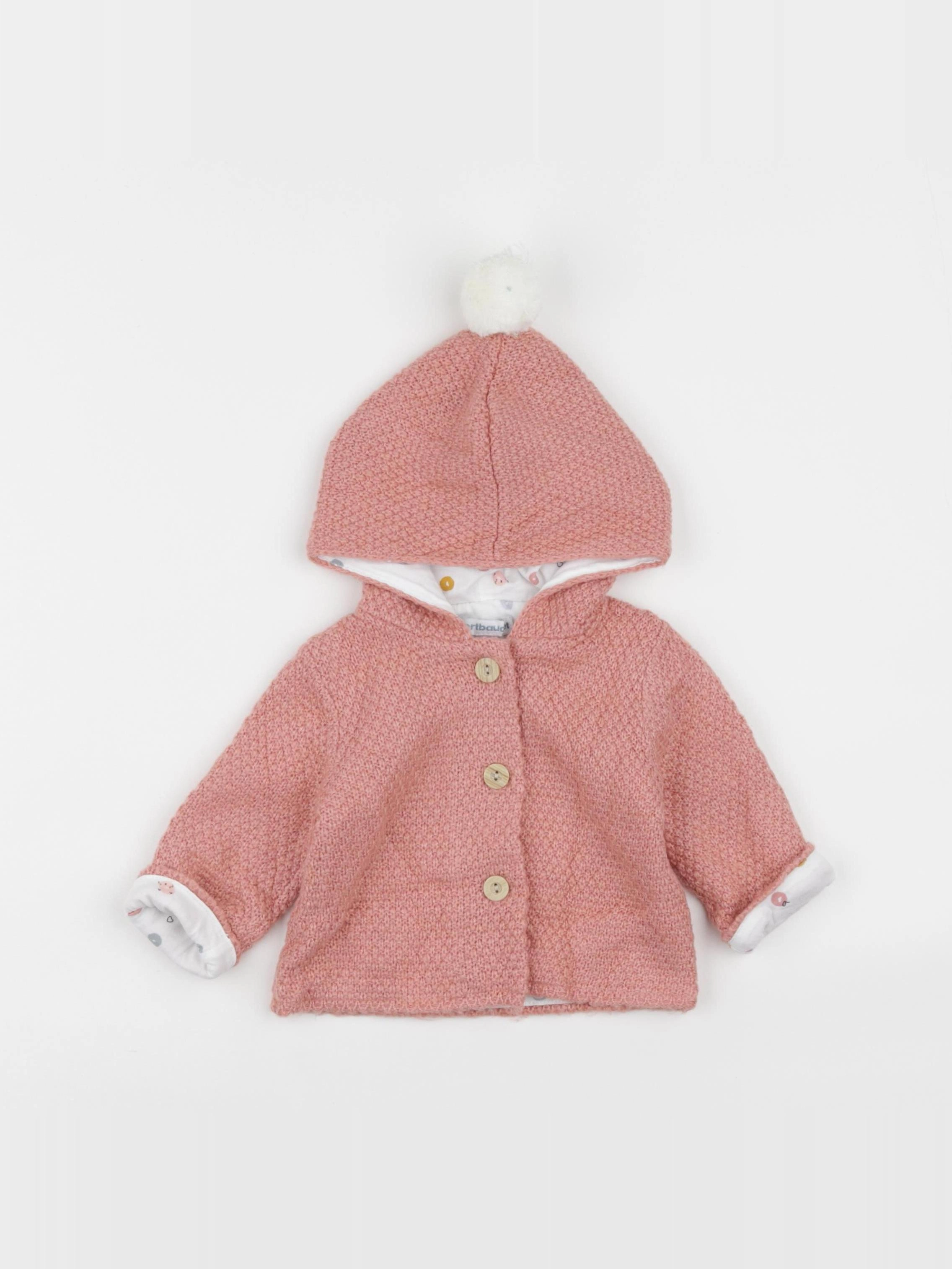 Vertbaudet - gilet rose - 3 mois