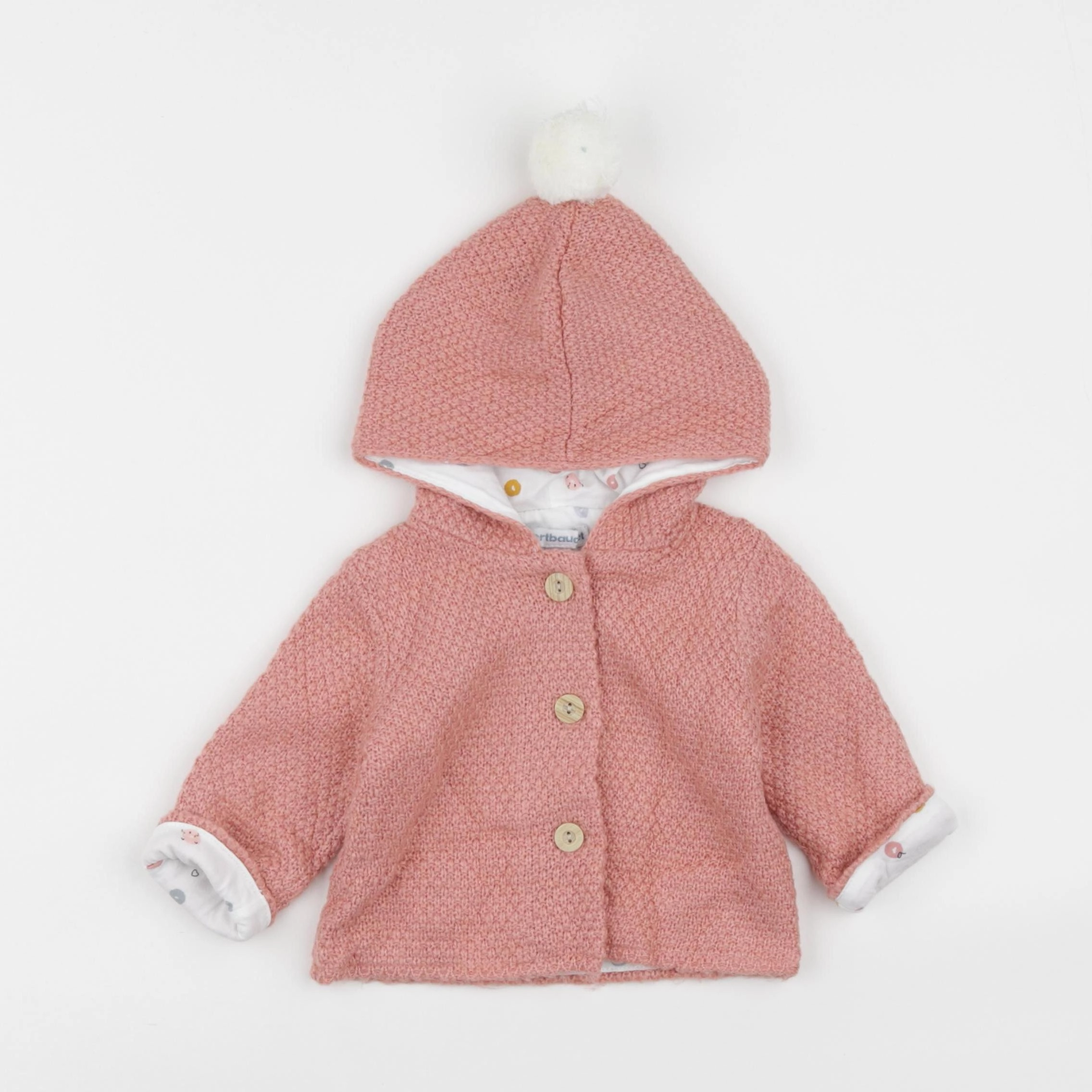 Vertbaudet - gilet rose - 3 mois