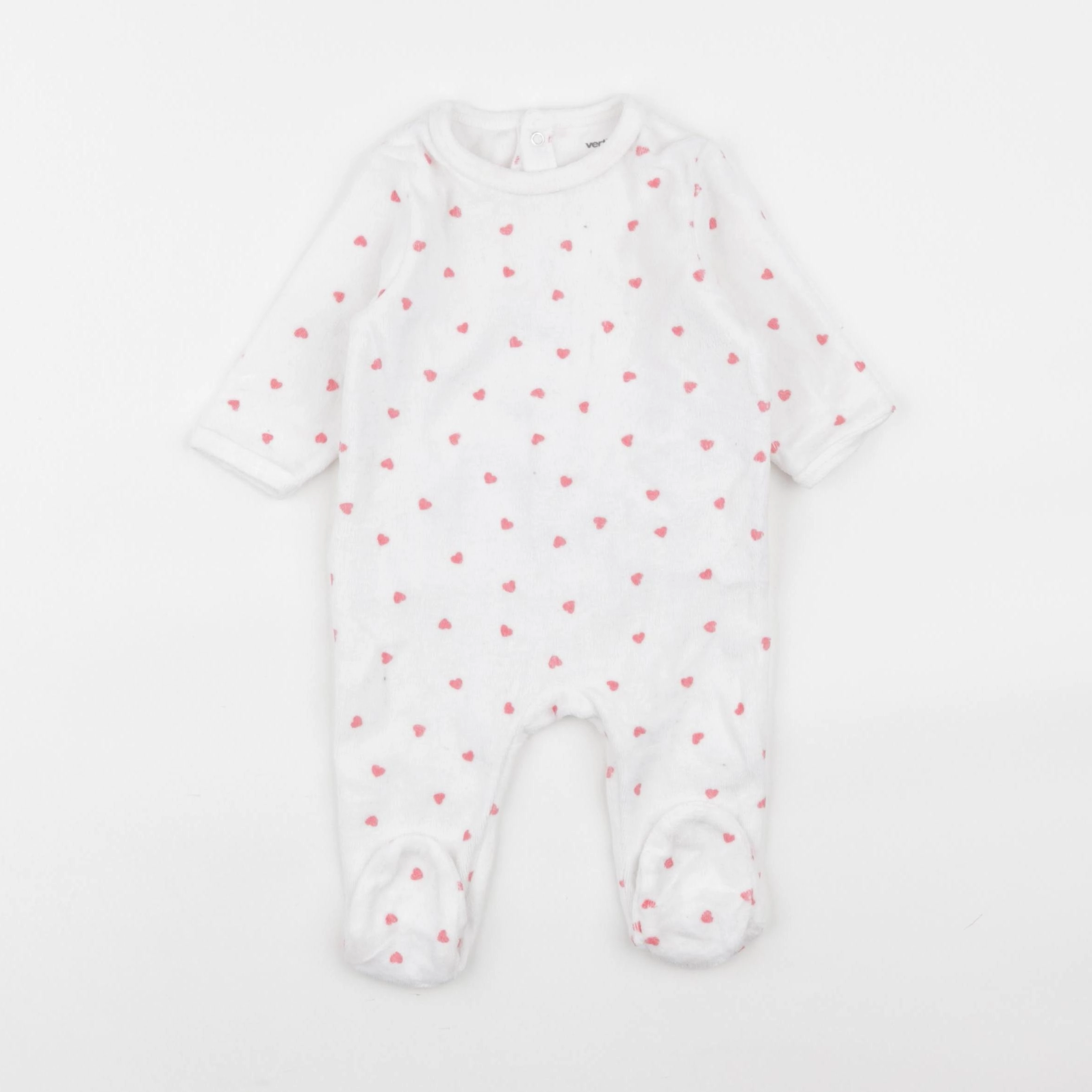 Vertbaudet - pyjama velours blanc - 3 mois
