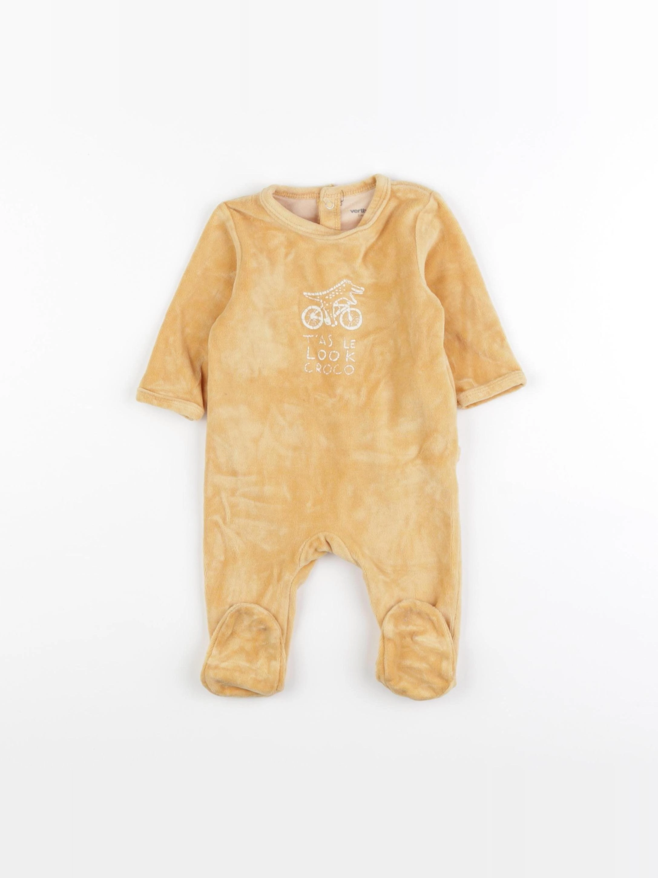 Vertbaudet - pyjama velours jaune - 3 mois