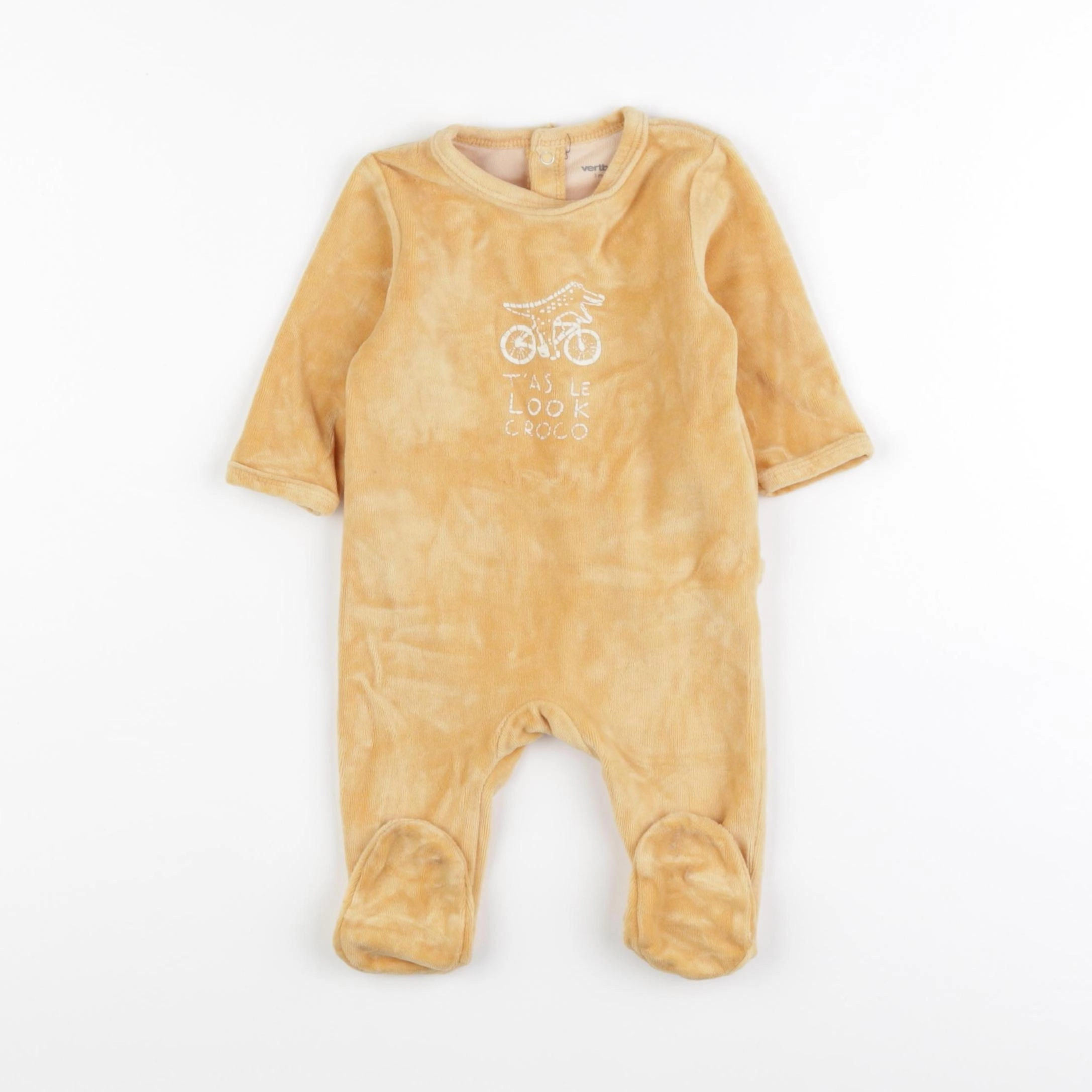 Vertbaudet - pyjama velours jaune - 3 mois