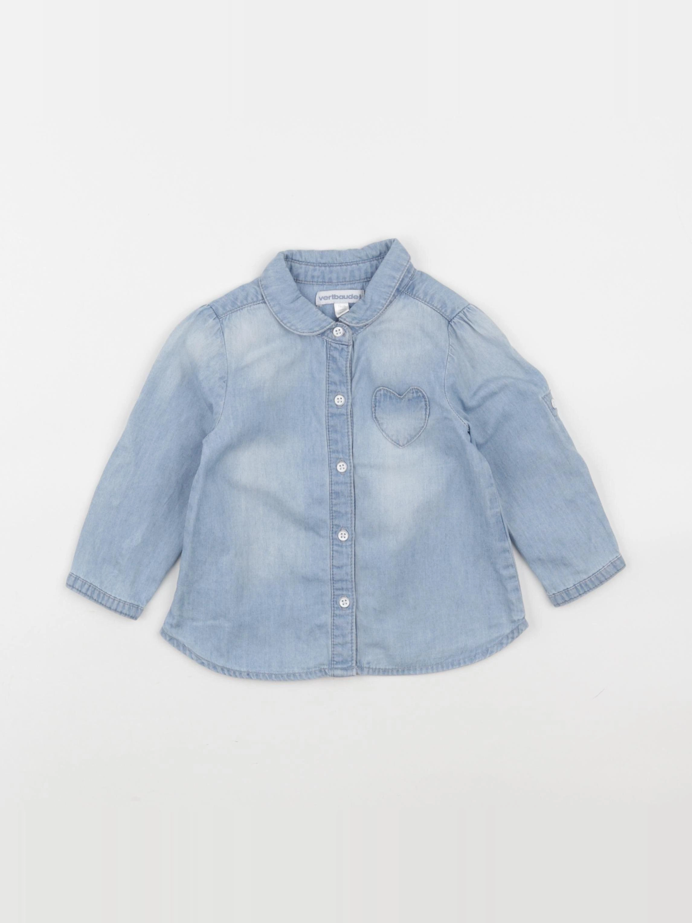 Vertbaudet - chemise bleu - 12 mois
