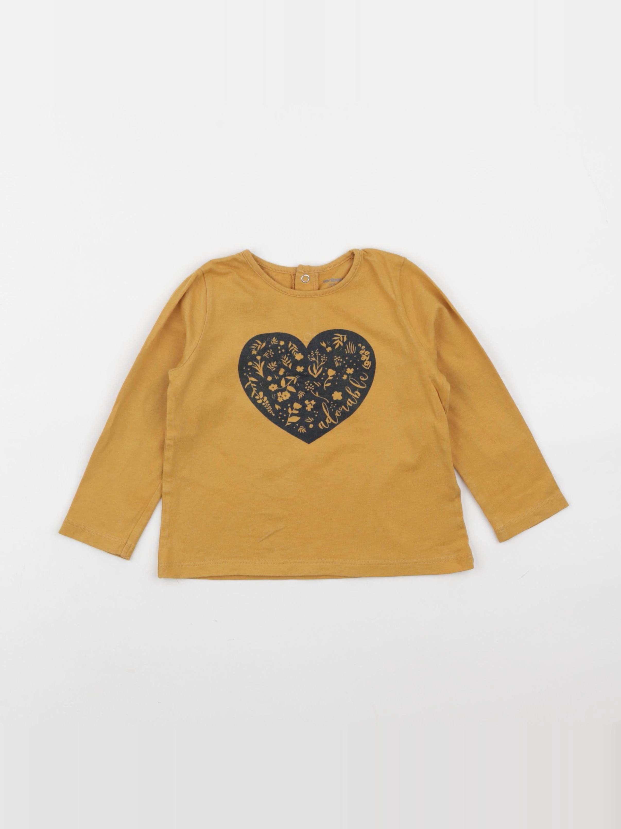 Vertbaudet - tee-shirt jaune - 12 mois