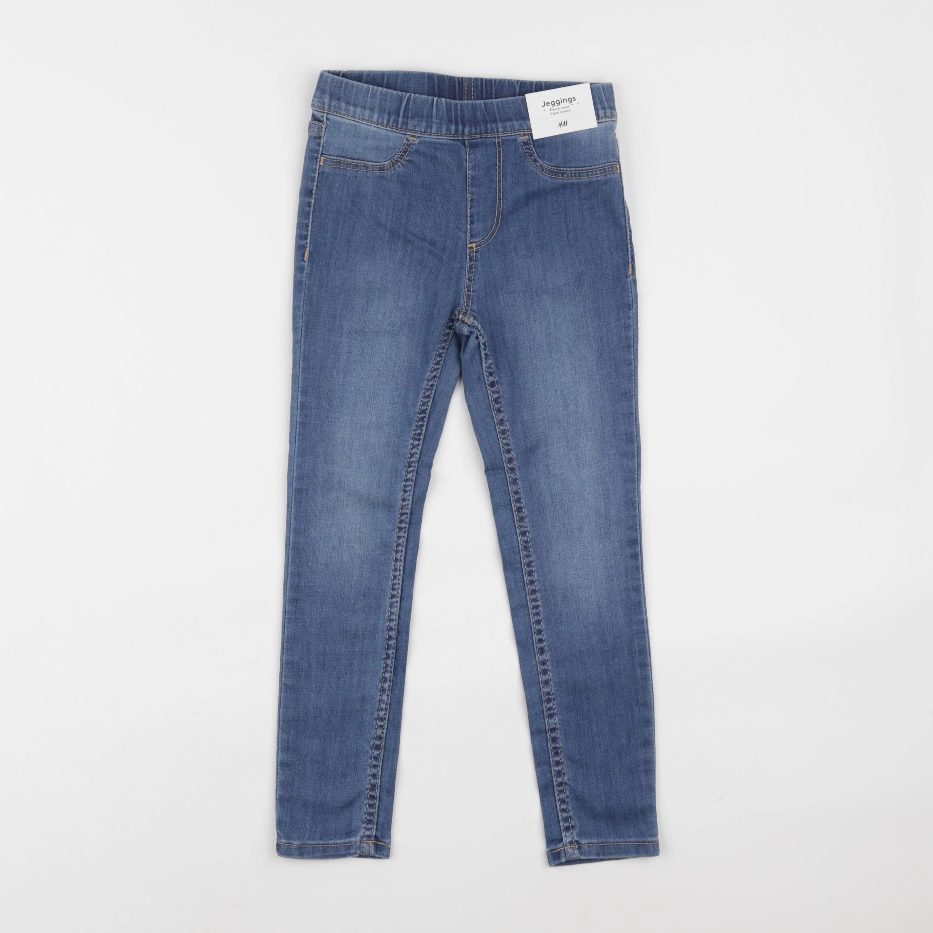 H&M - jegging bleu - 4/5 ans