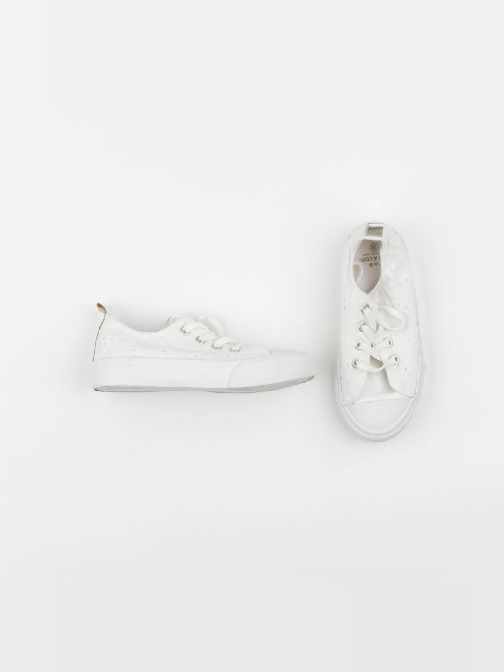 Tape à l'oeil - tennis à scratch/ lacets blanc - pointure 29