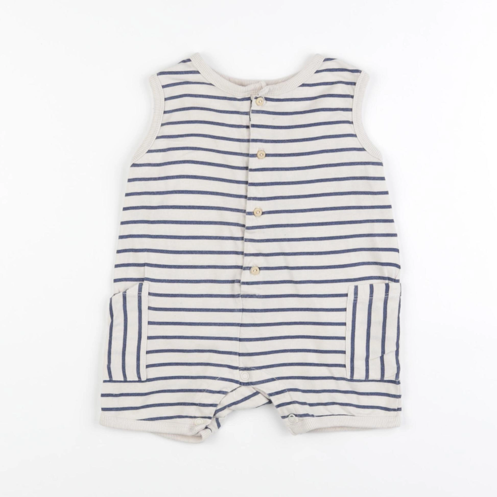 H&M - combinaison bleu - 6/9 mois