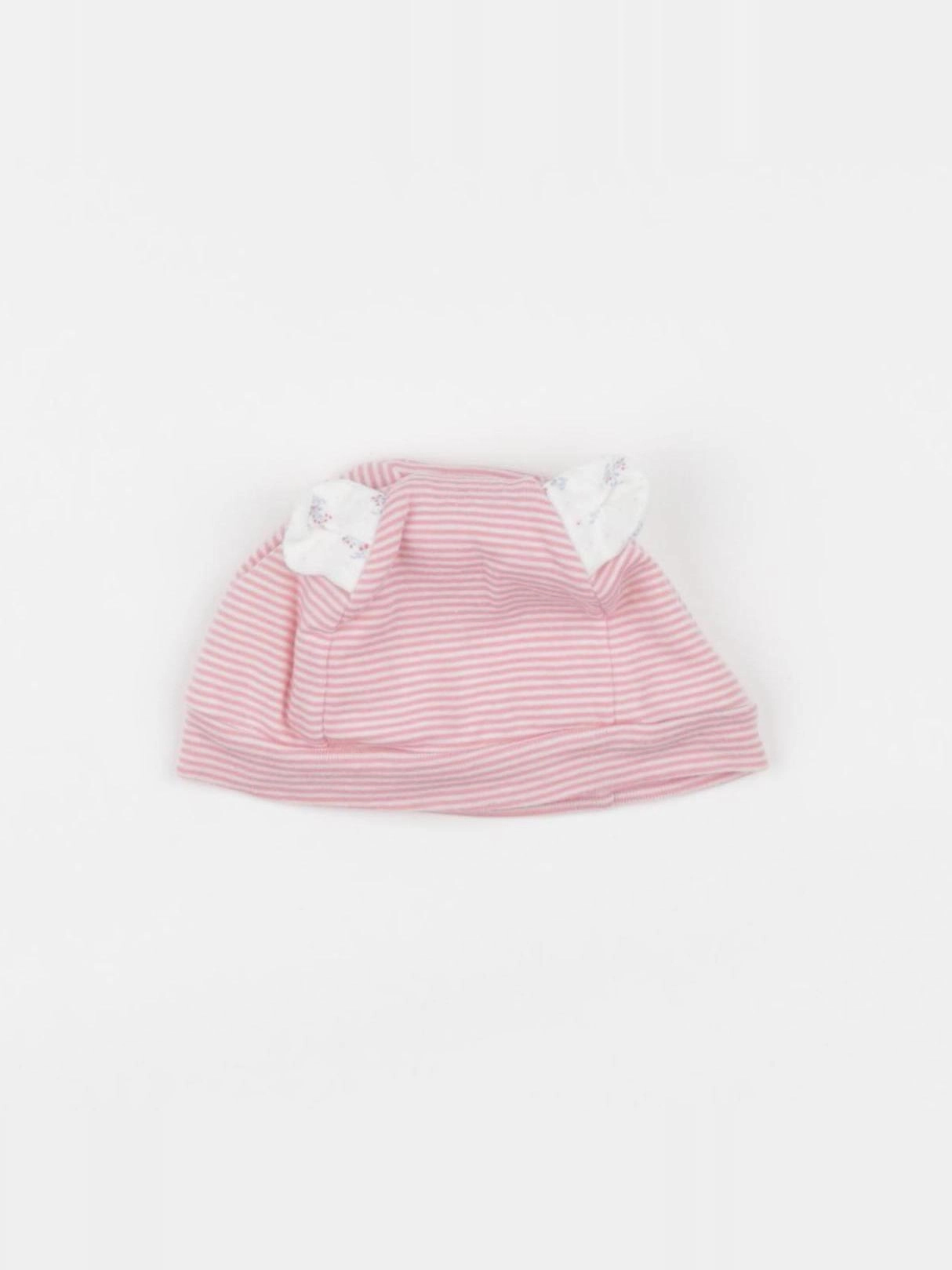 Petit Bateau - bonnet blanc, rose - 6 mois