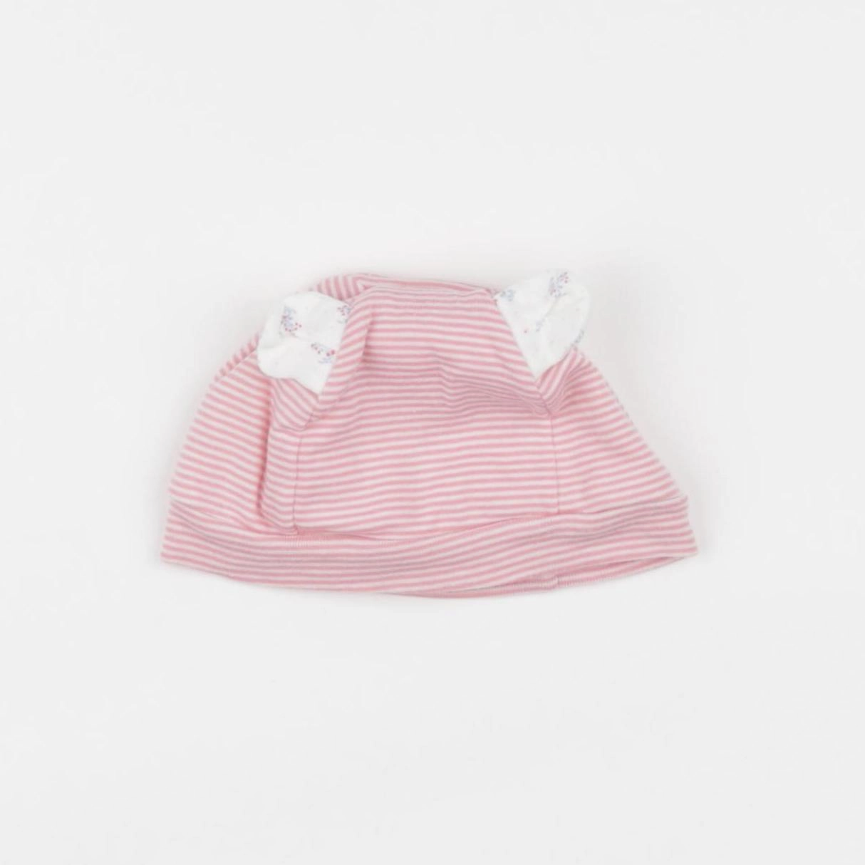 Petit Bateau - bonnet blanc, rose - 6 mois