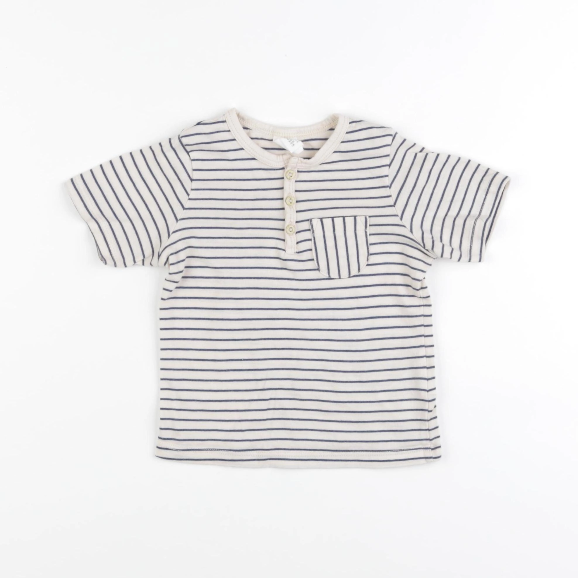 H&M - tee-shirt bleu - 6/9 mois