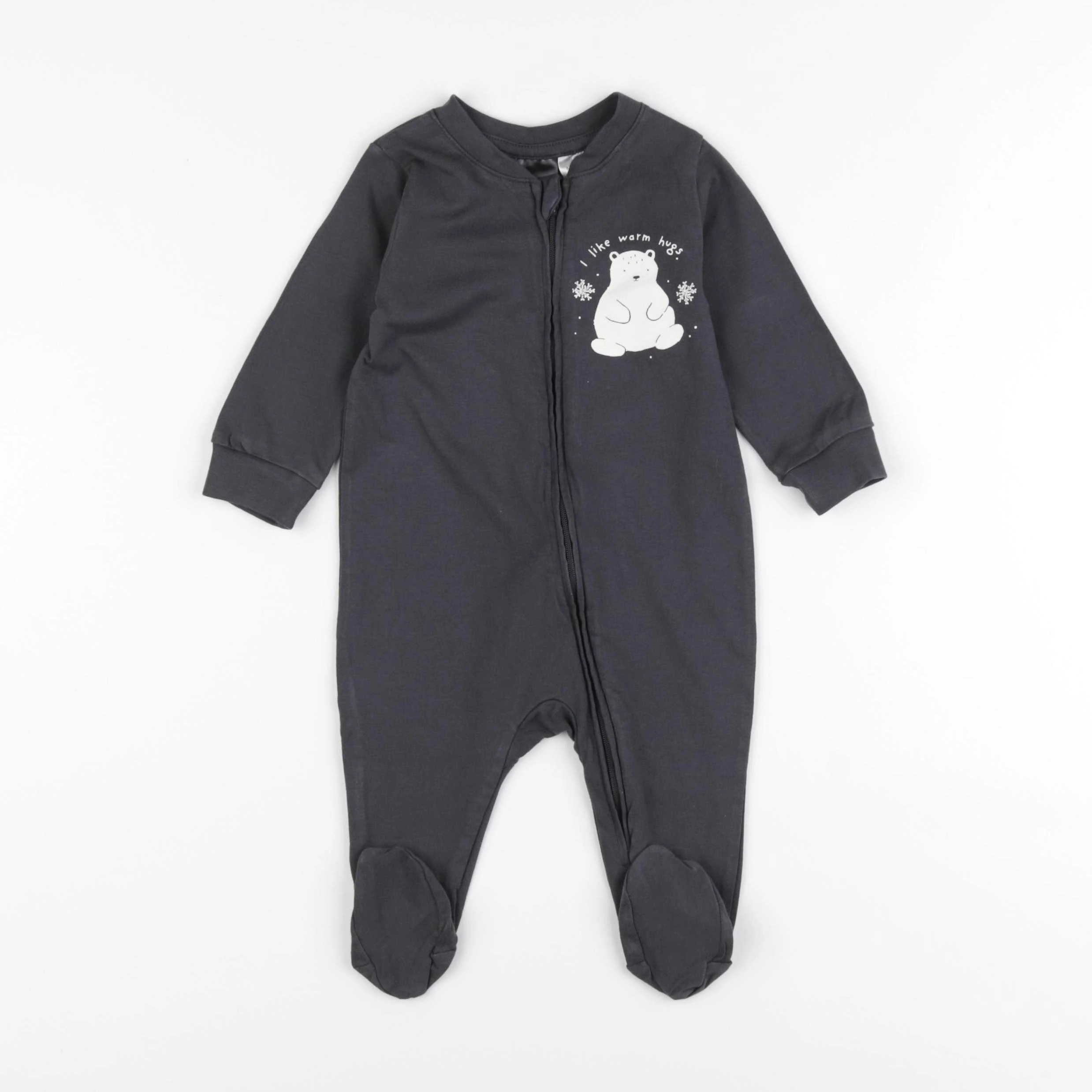 H&M - pyjama coton gris - 3/6 mois
