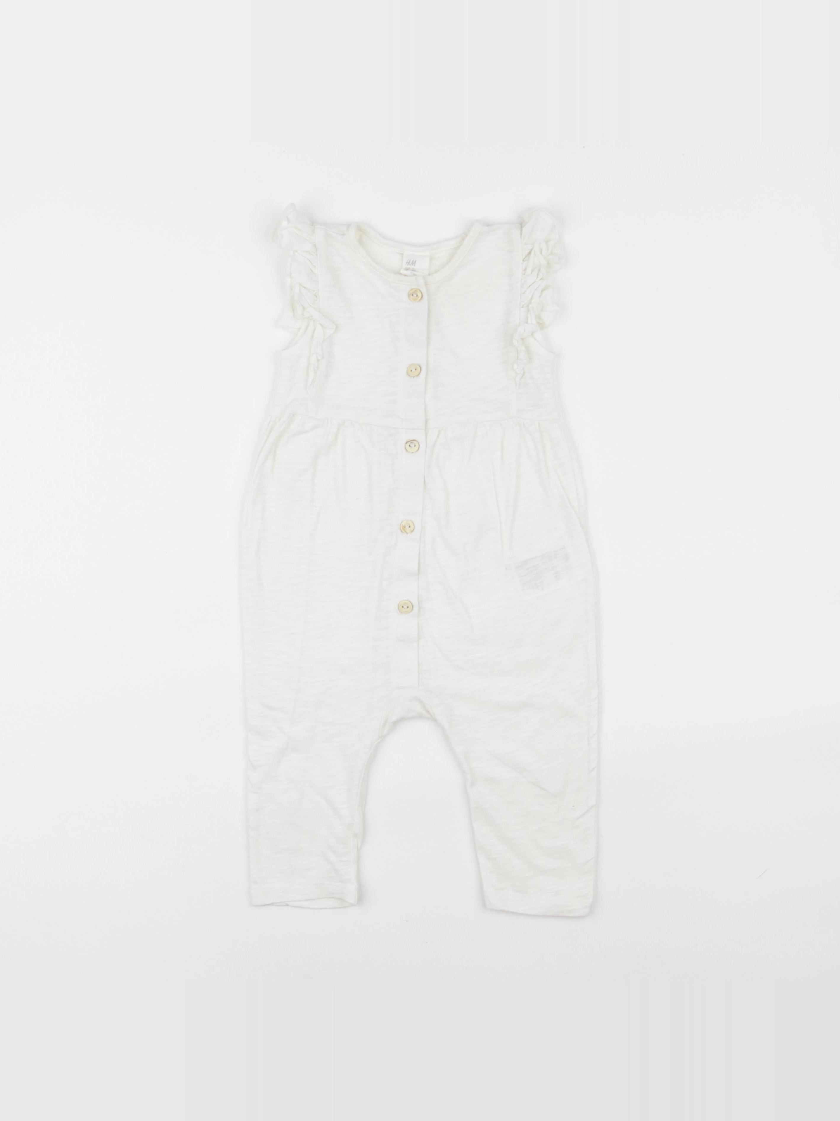 H&M - combinaison blanc - 6/9 mois