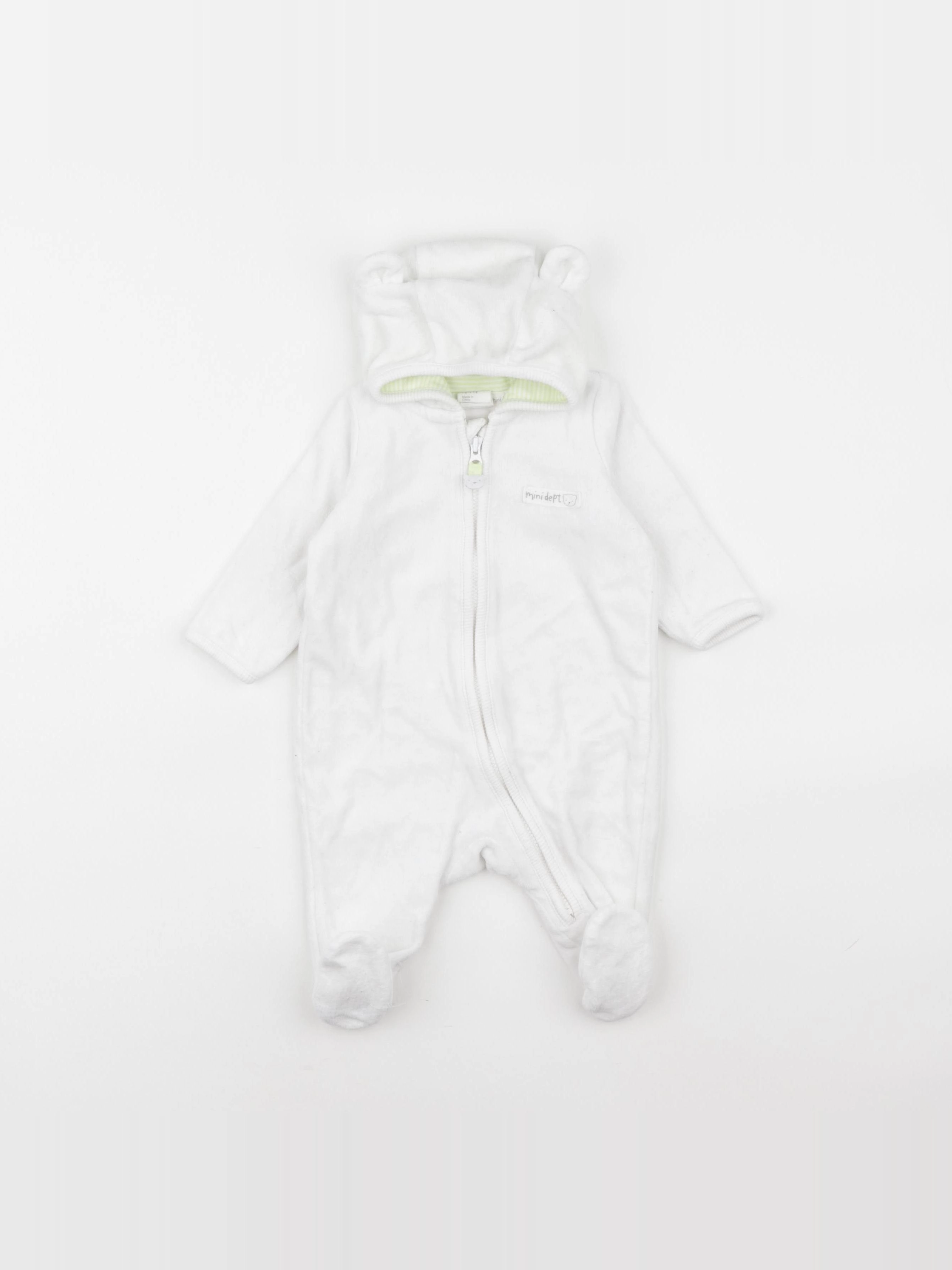 H&M - pyjama velours blanc - 1/3 mois