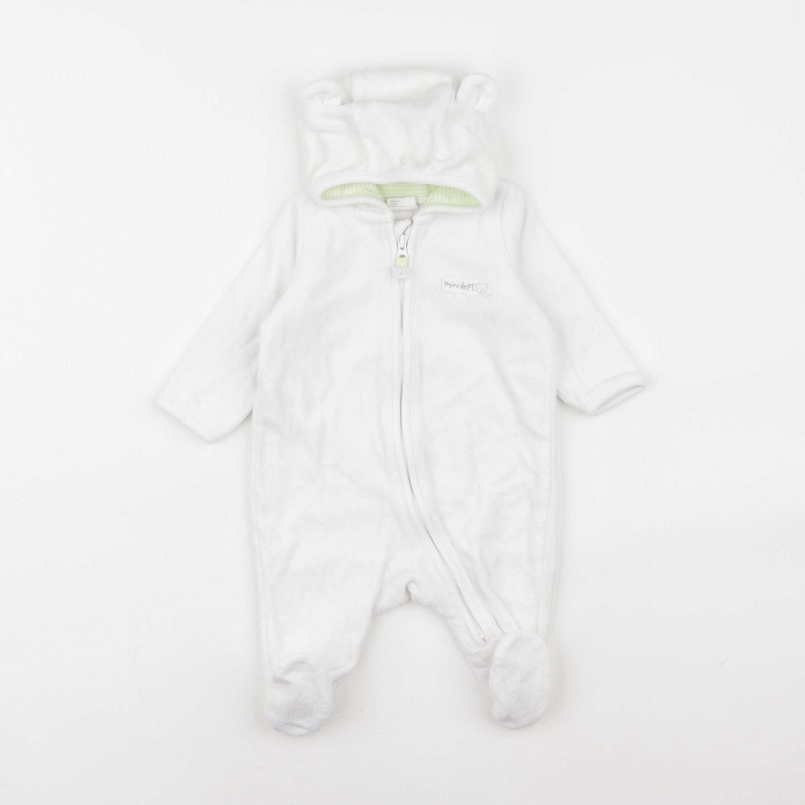 H&M - pyjama velours blanc - 1/3 mois