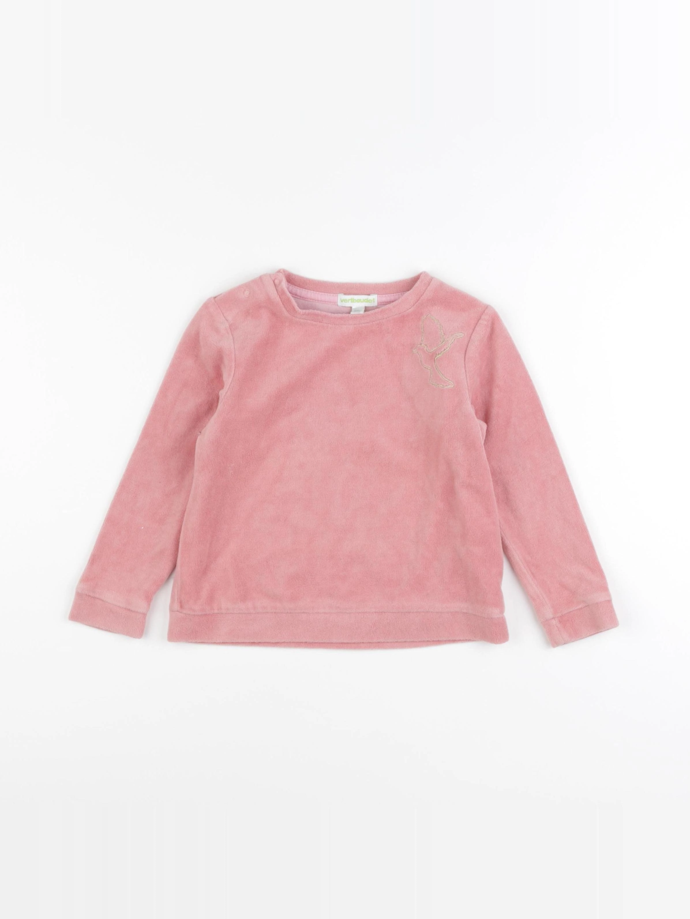 Vertbaudet - sweat rose - 4 ans